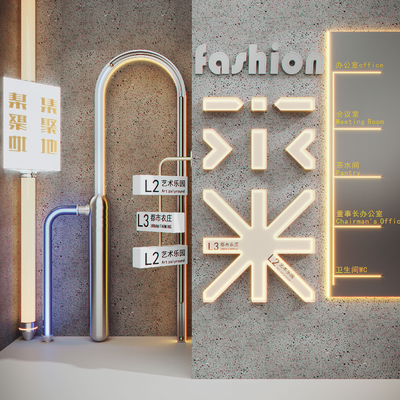  亚克力发光导视牌 指引牌su模型 