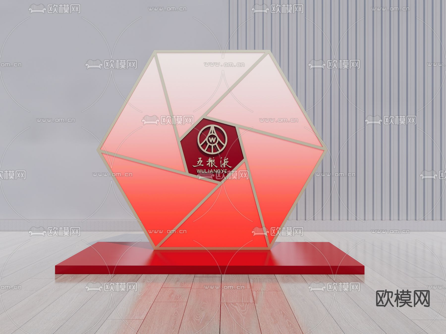 新中式商业美陈su模型