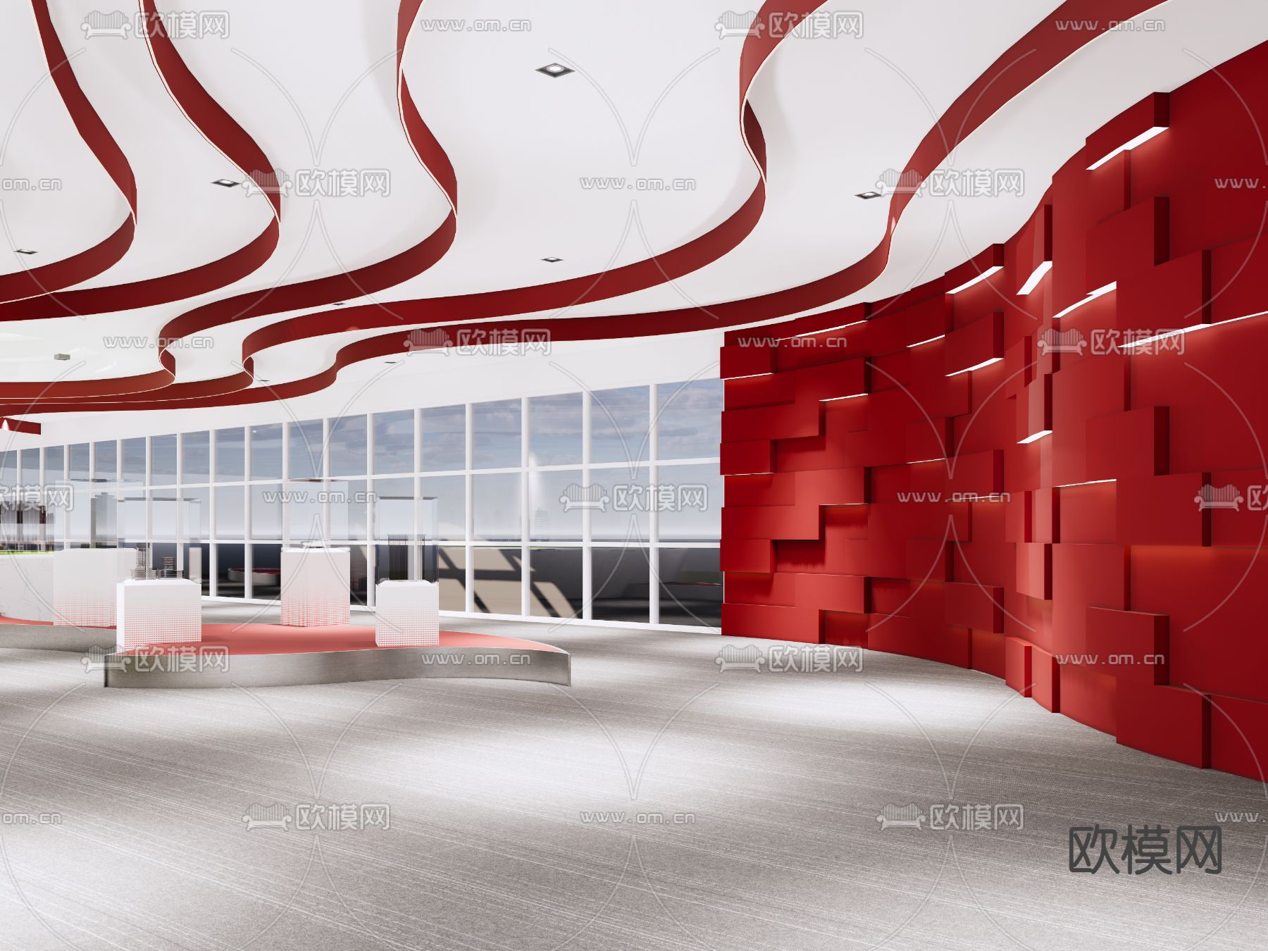 现代商业展厅su模型