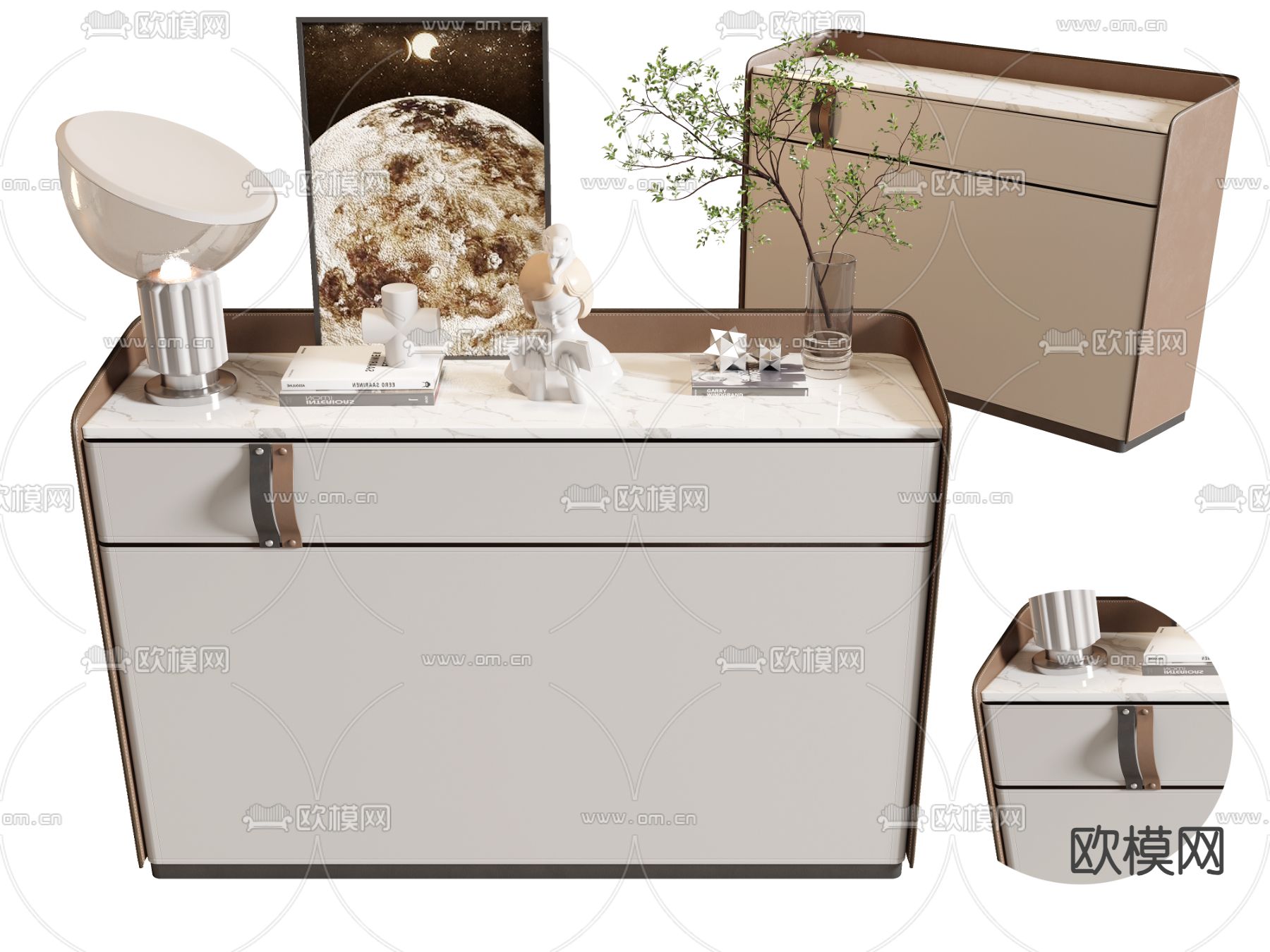 现代边柜 玄关柜 端景柜3d模型下载