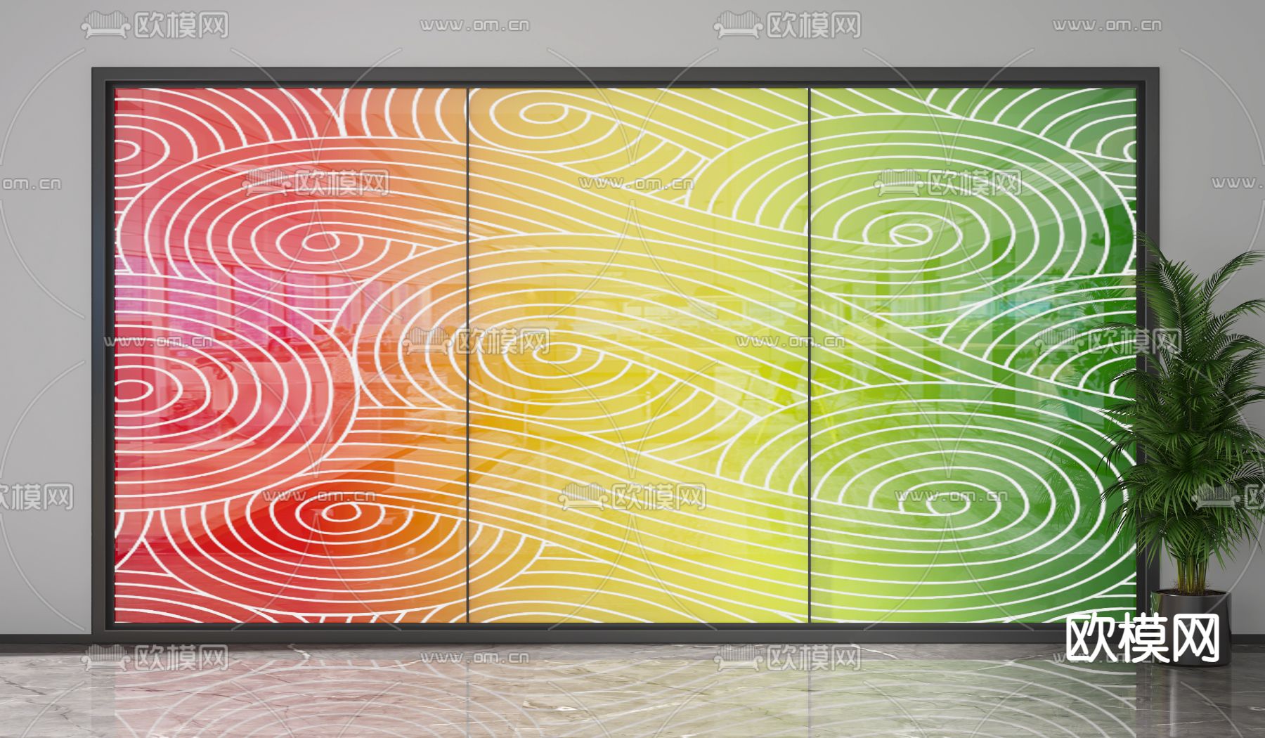 玻璃隔断 高隔断3d模型下载