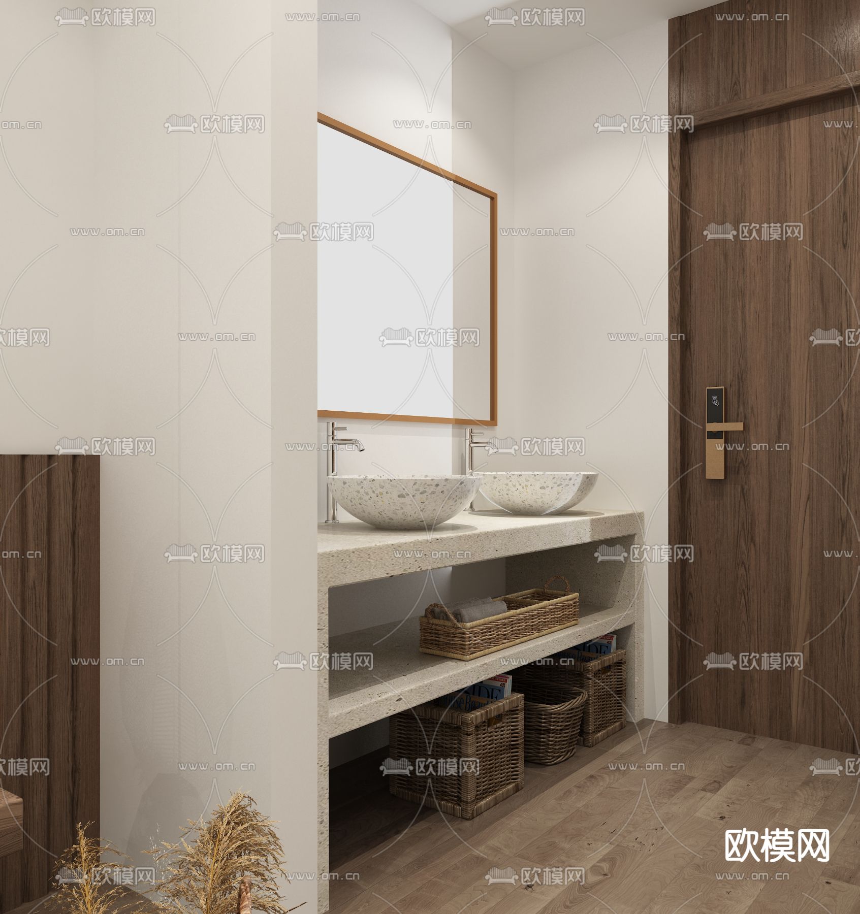 民宿 宾馆 客房su模型下载（渲染图2）