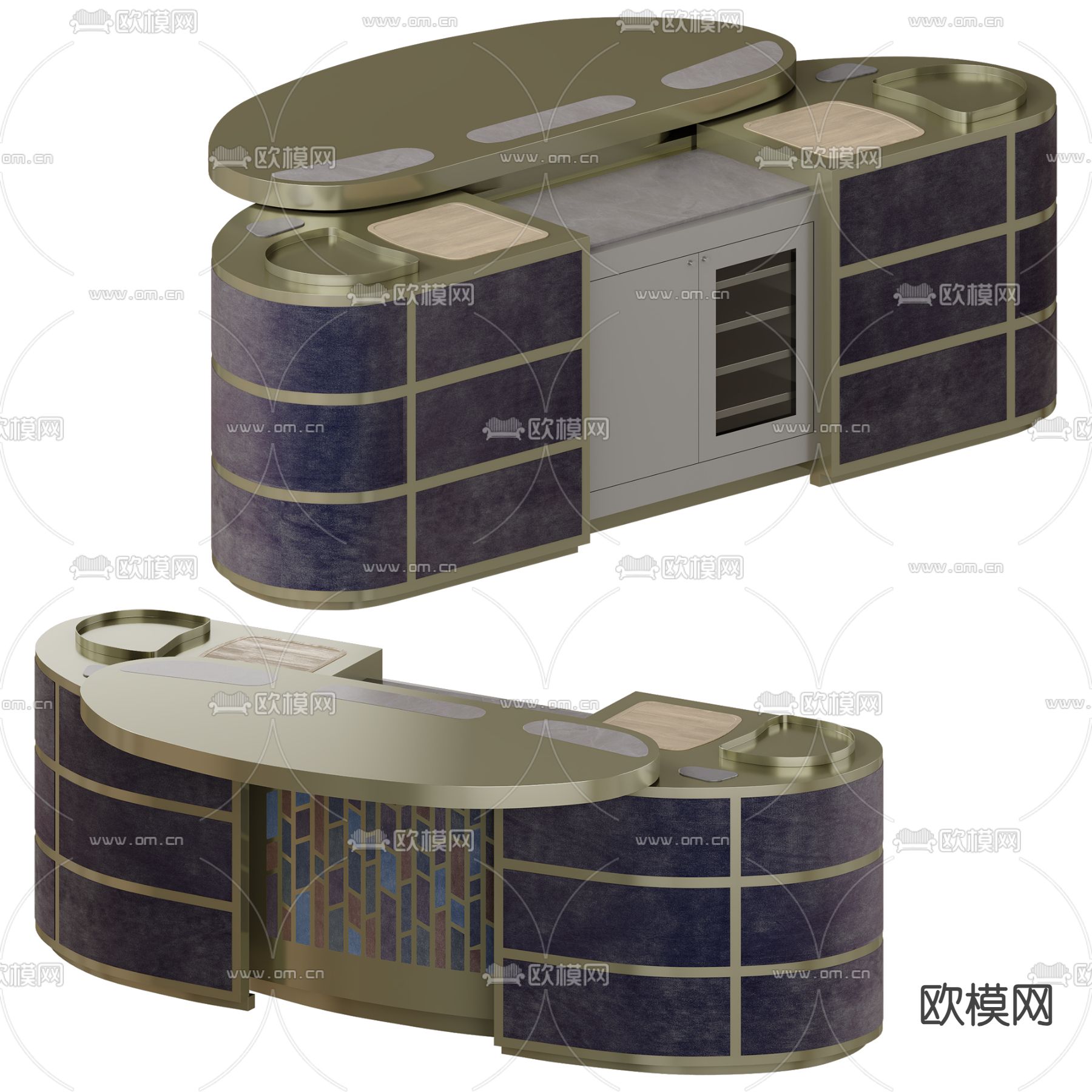 前台 接待台 服务台3d模型下载（渲染图1）