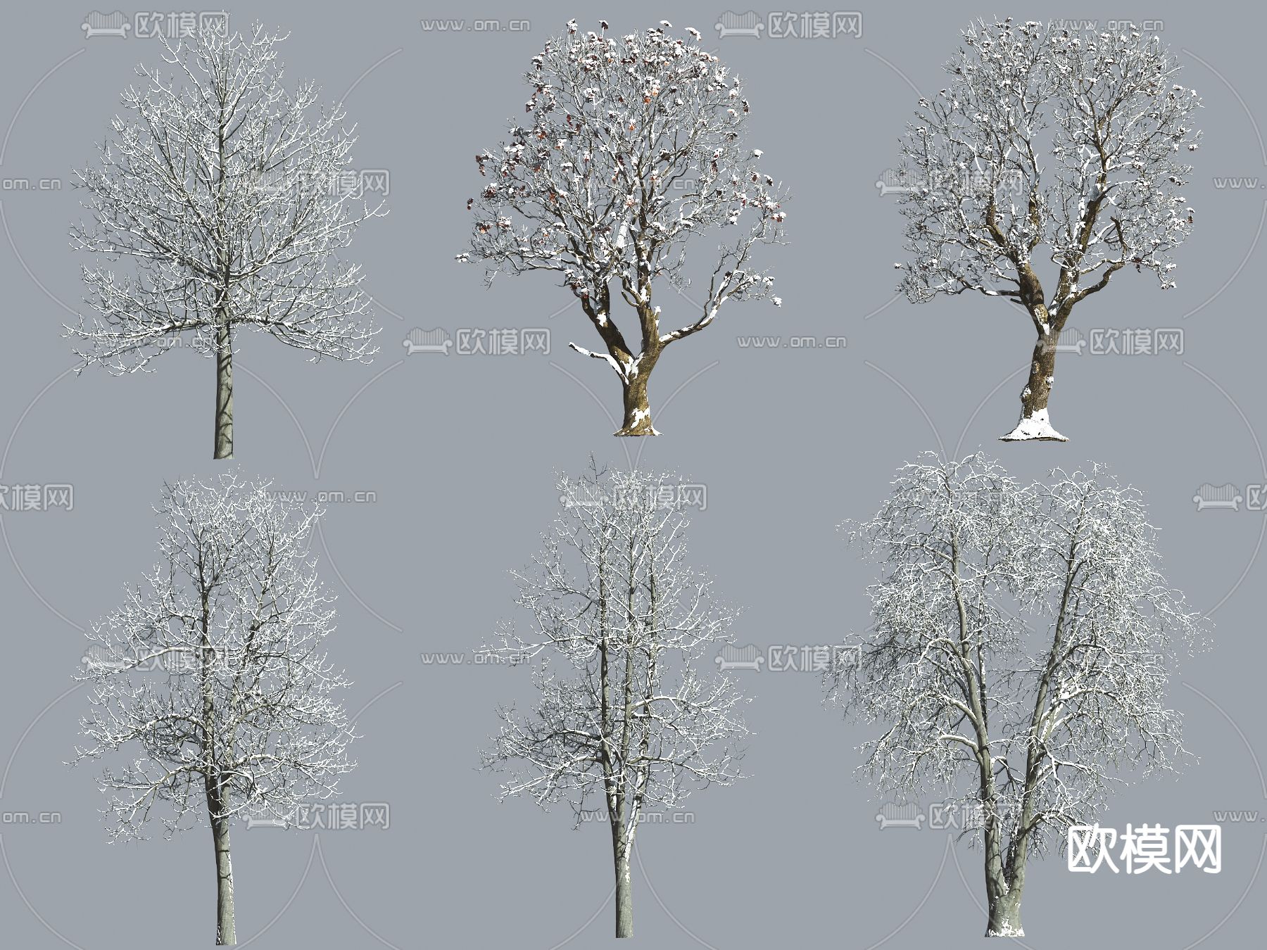 冬季树 雪景树 景观树3d模型下载