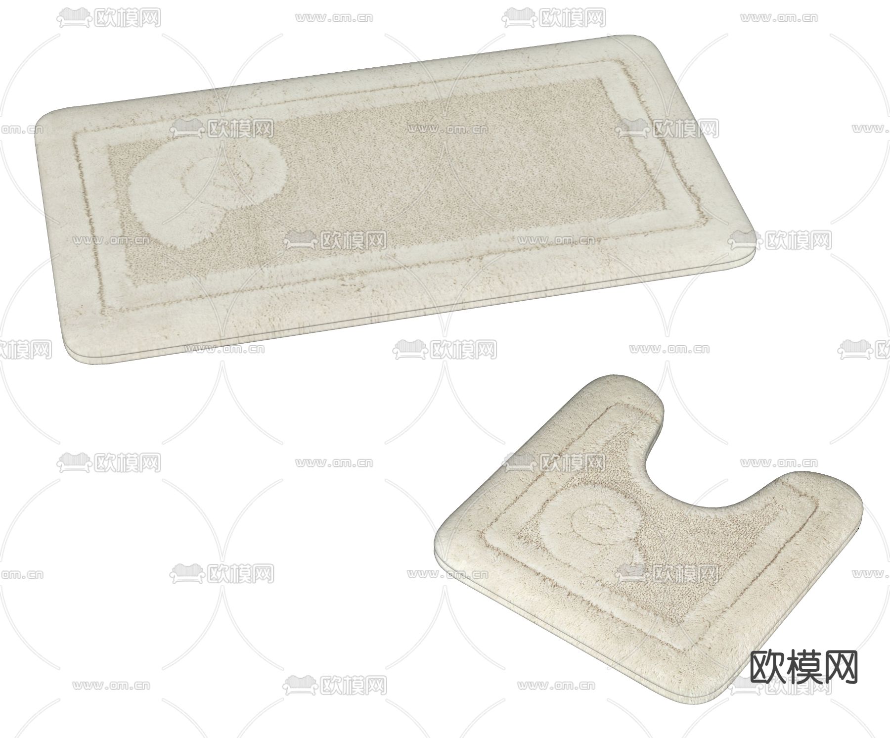 浴室地垫 地毯su模型