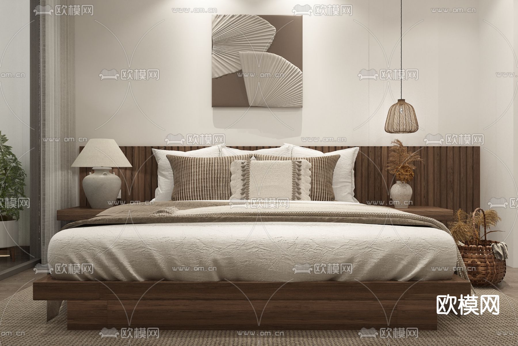 民宿 宾馆 客房su模型下载（渲染图3）