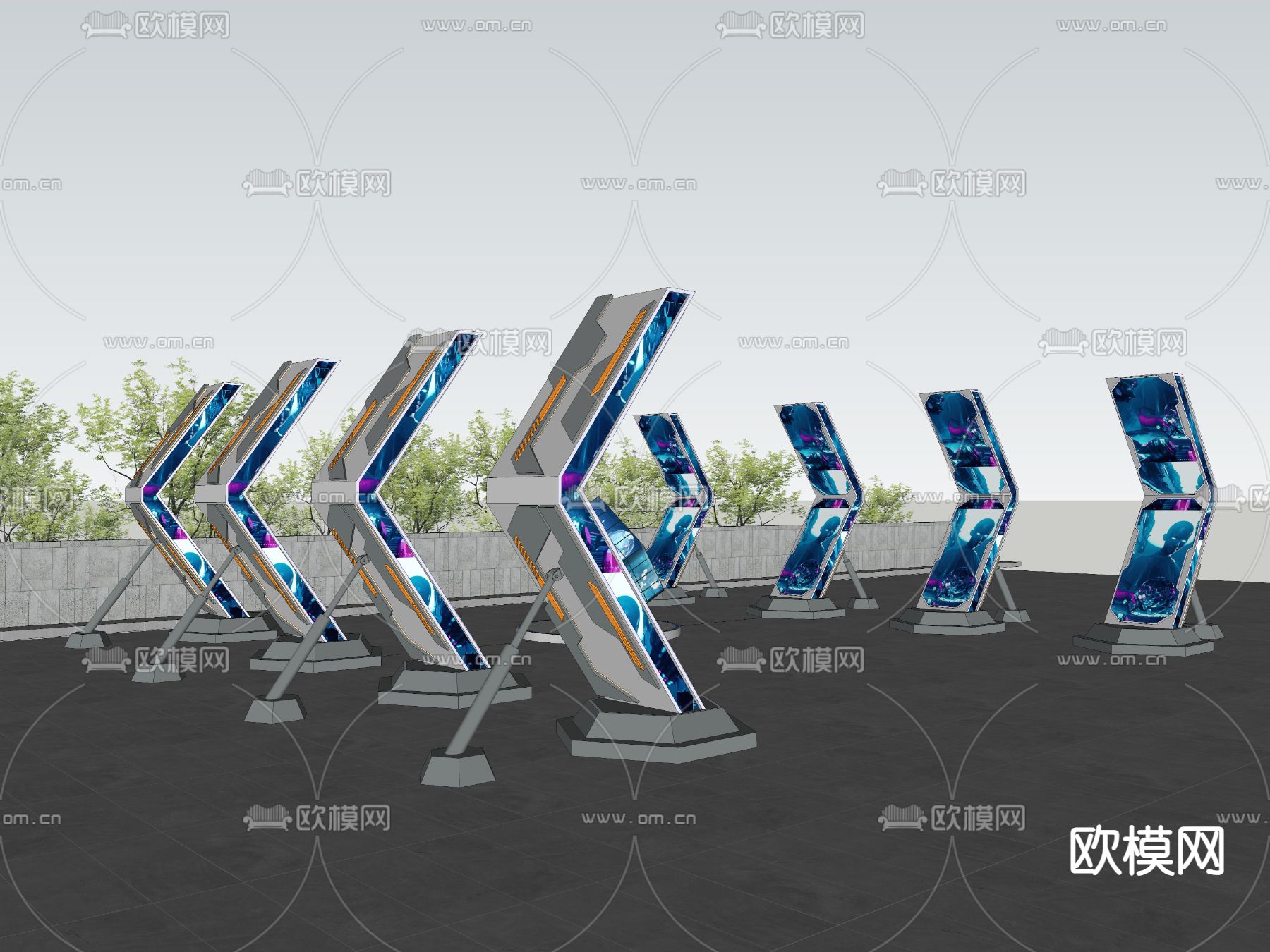 现代商业美陈su模型