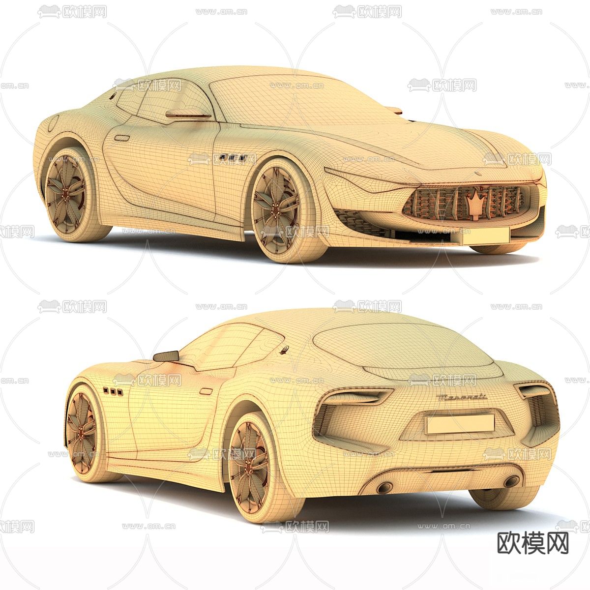 Alfieri 玛莎拉蒂汽车 跑车3d模型下载（渲染图5）