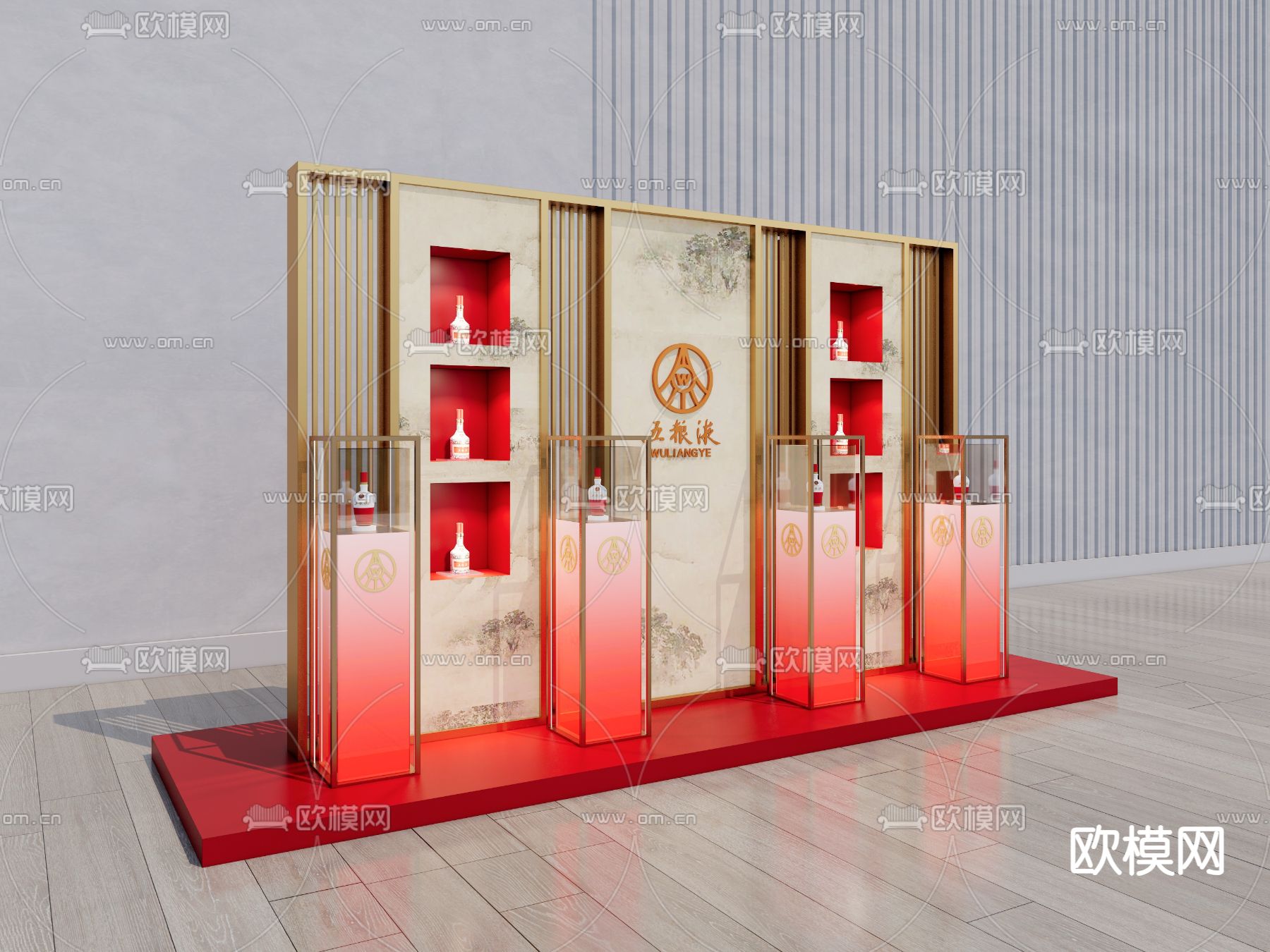 新中式商业美陈su模型