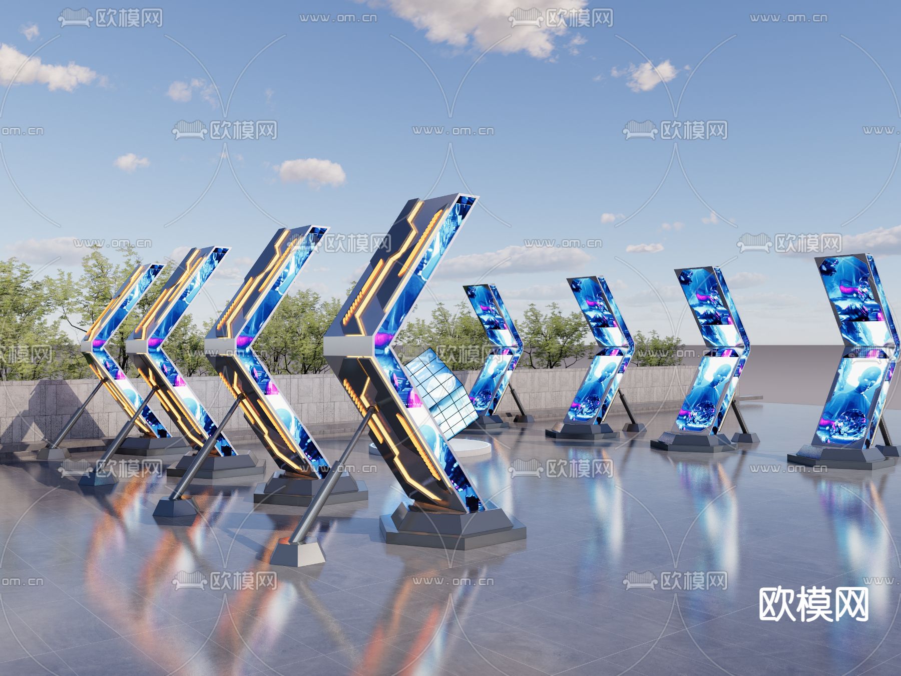 现代商业美陈su模型