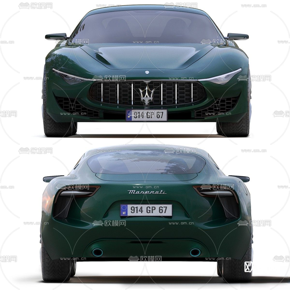 Alfieri 玛莎拉蒂汽车 跑车3d模型下载（渲染图3）