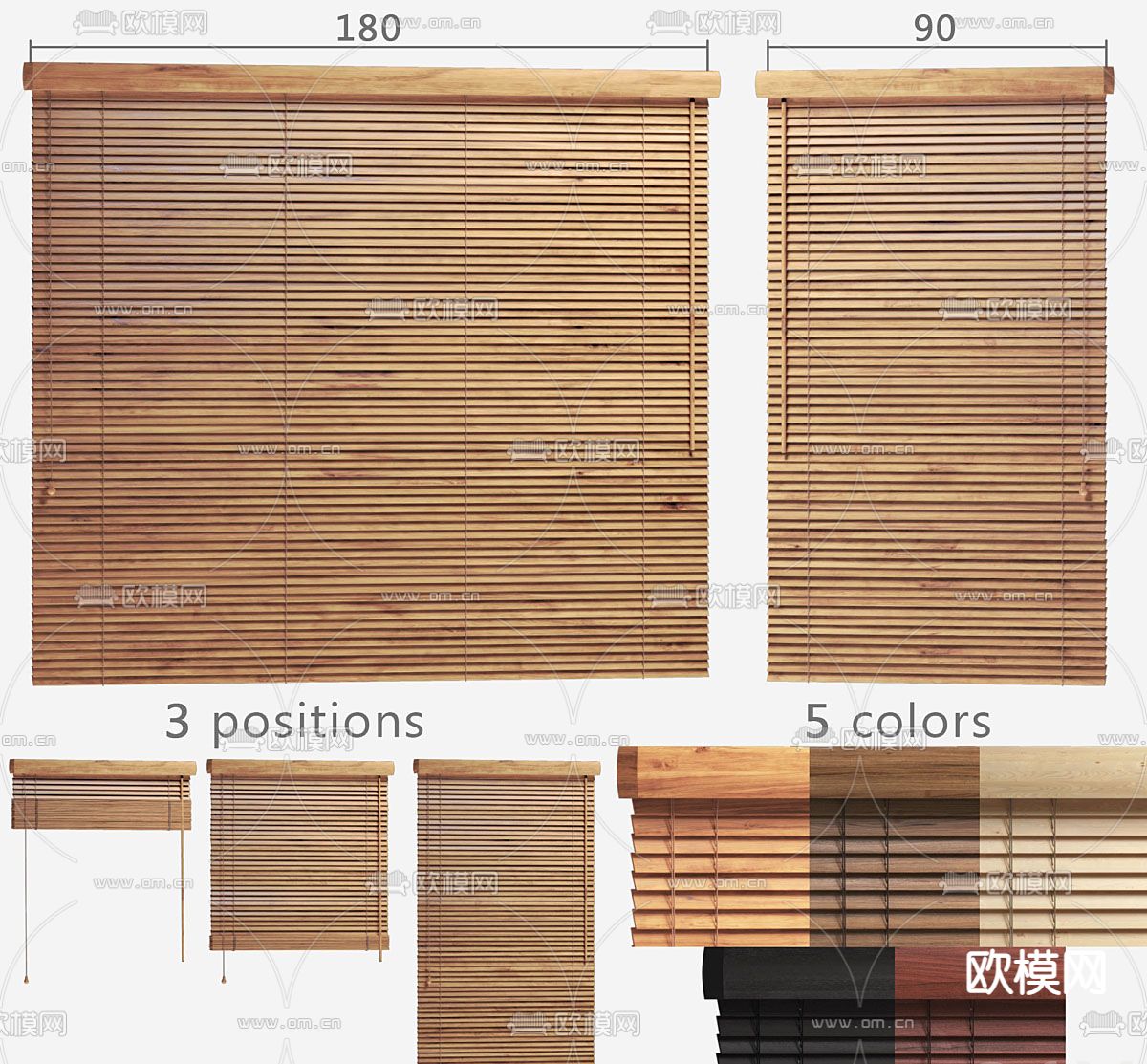 日式竹帘 卷帘 拉帘 百叶帘3d模型下载