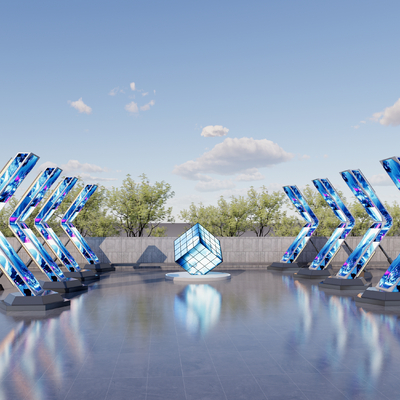 现代商业美陈su模型