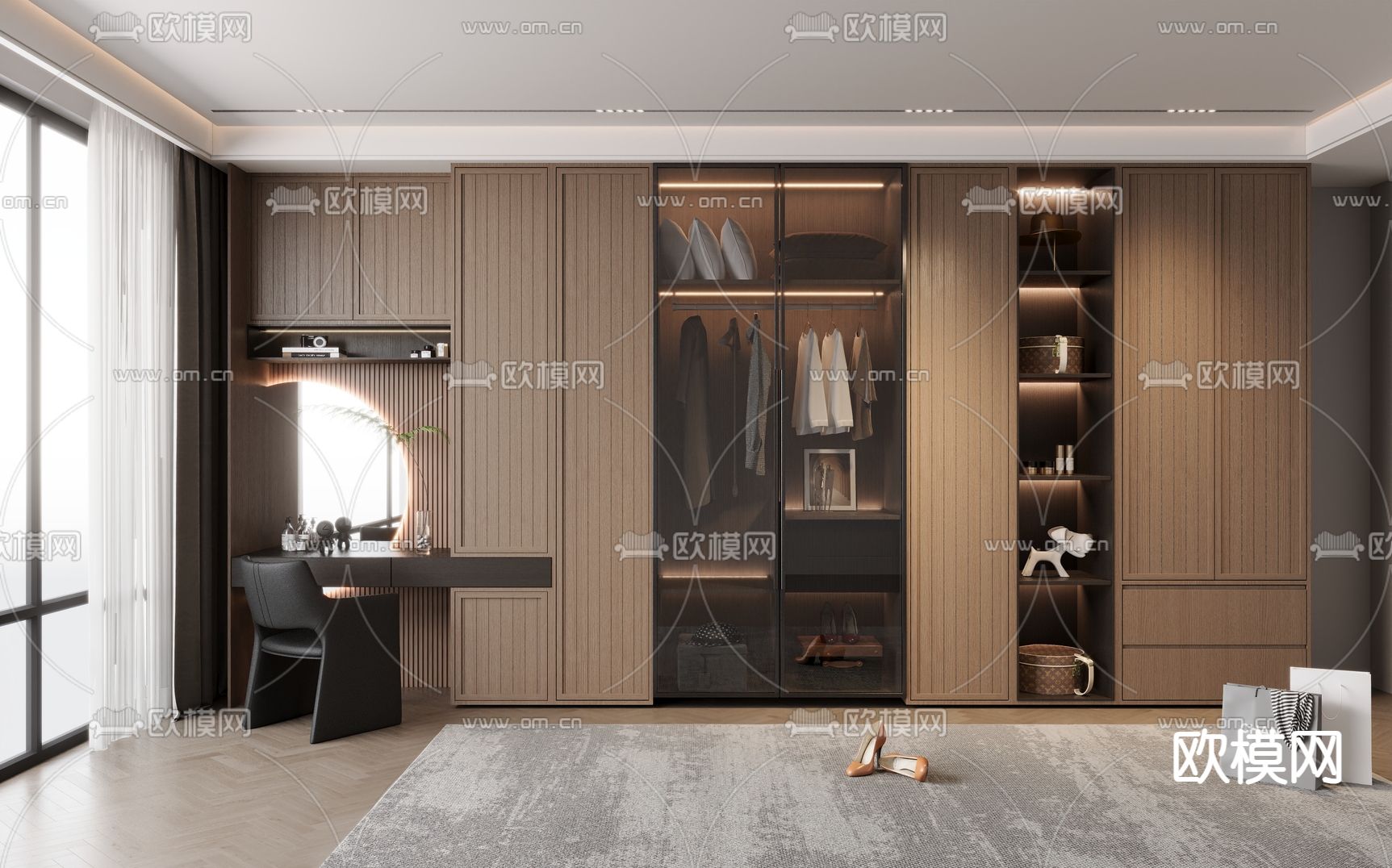 侘寂衣柜su模型下载（渲染图2）