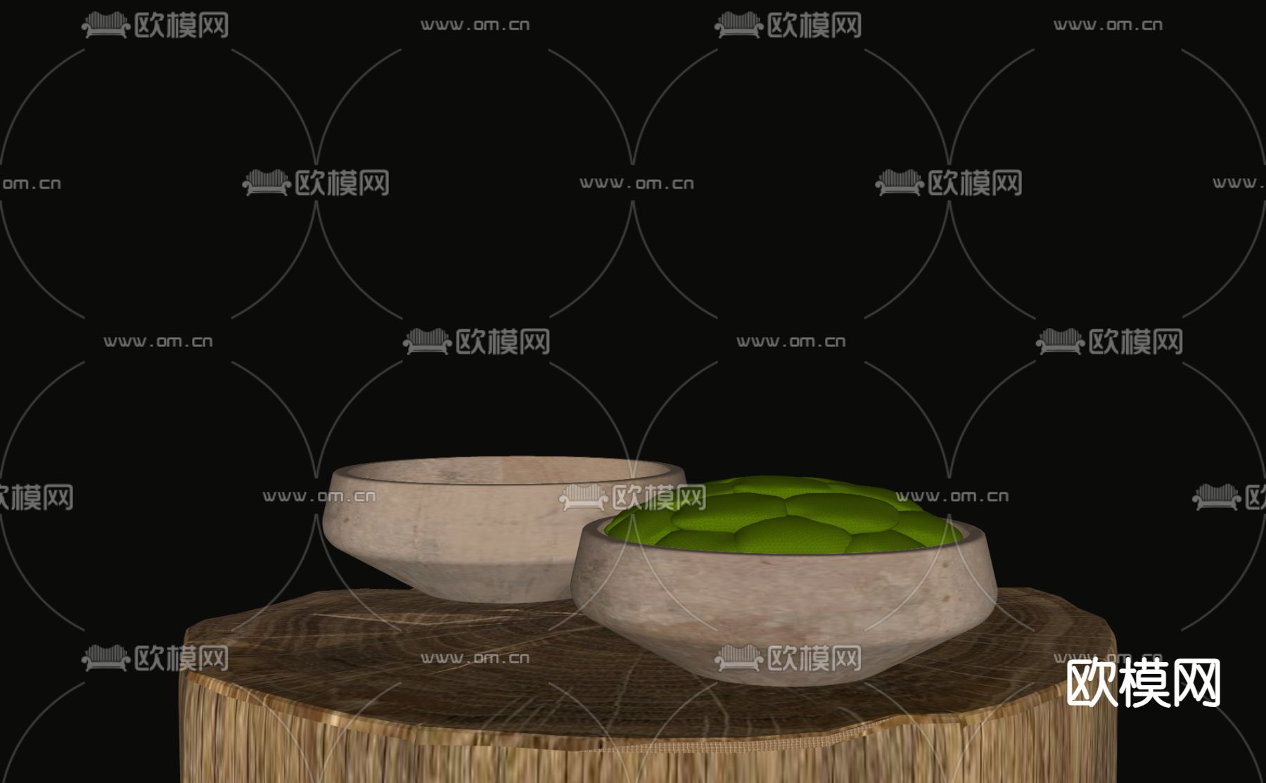 苔藓 盆景su模型下载（渲染图1）