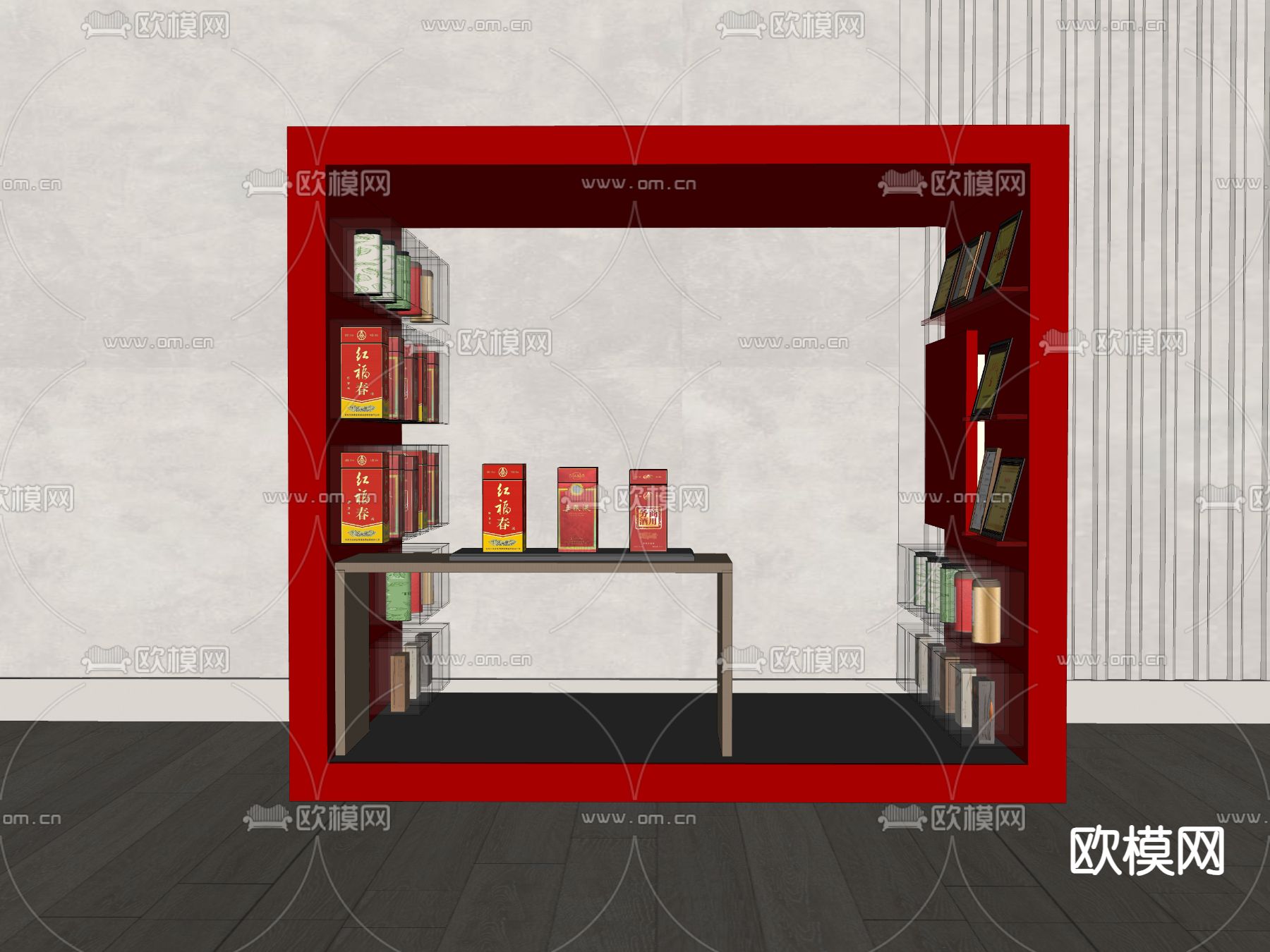 现代品牌展台 主题展示 打卡区su模型