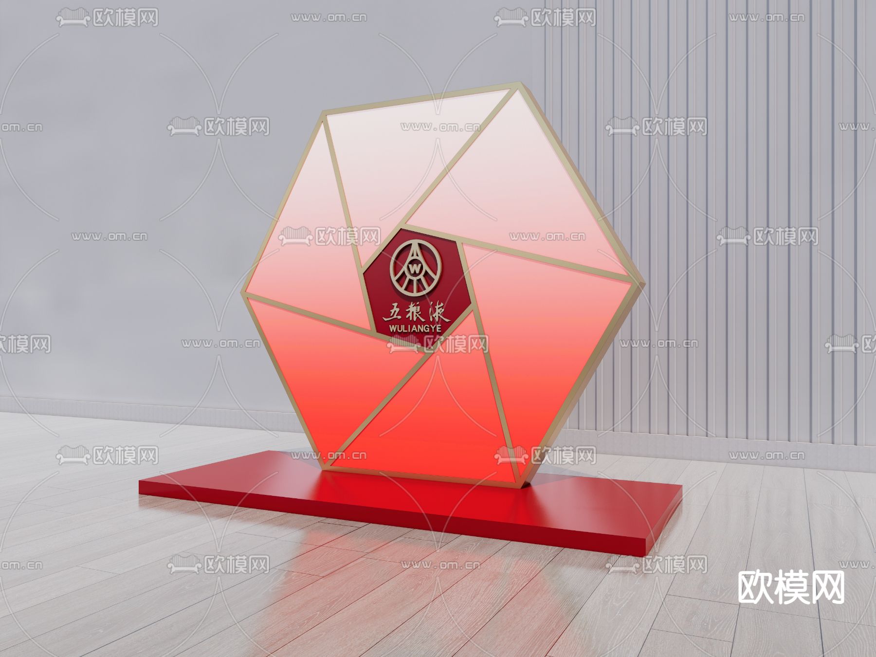 新中式商业美陈su模型