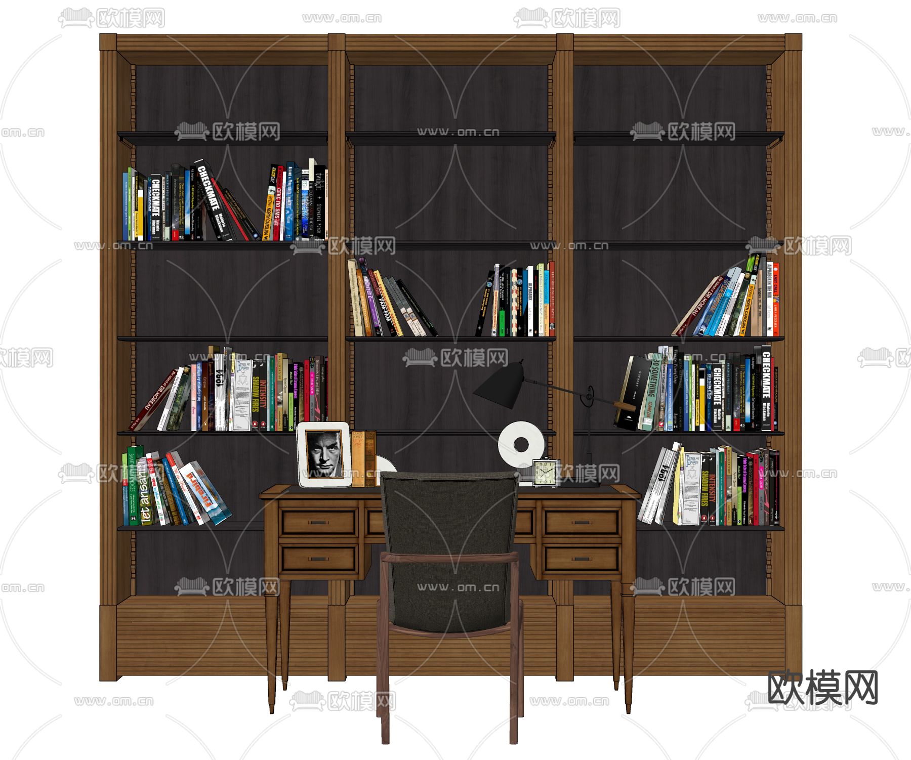 中古书架 书柜 书桌椅su模型