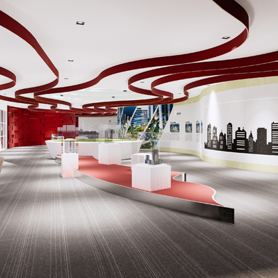 现代商业展厅su模型