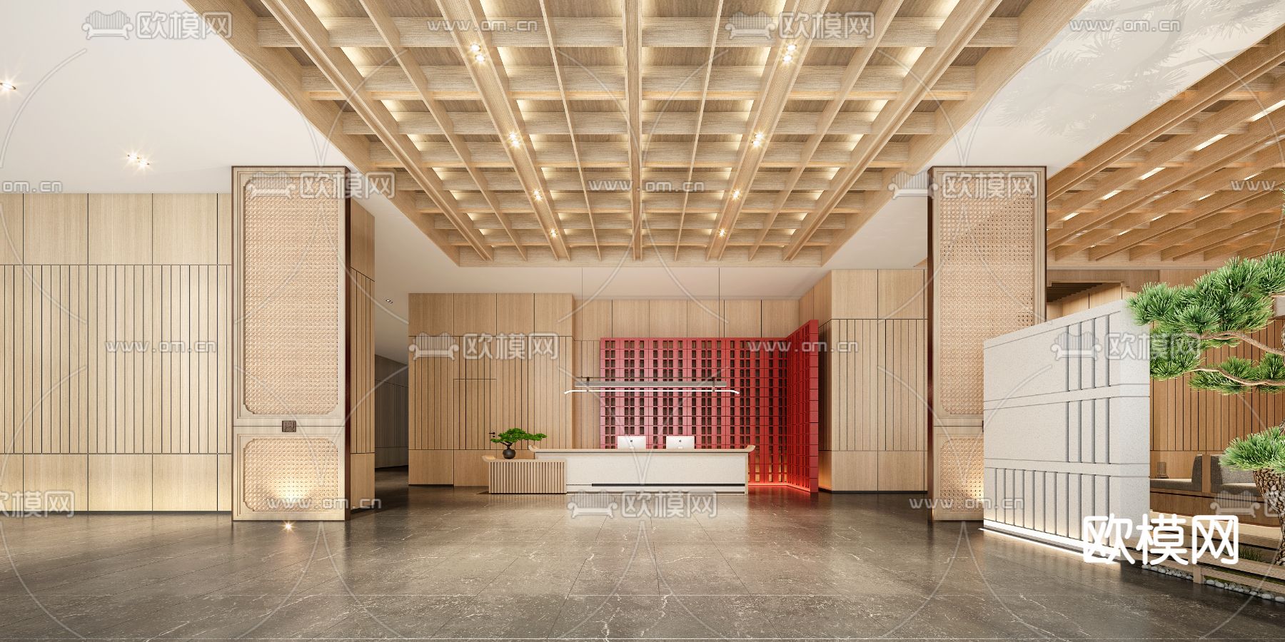 酒店大堂吧 休息区3d模型下载（渲染图3）