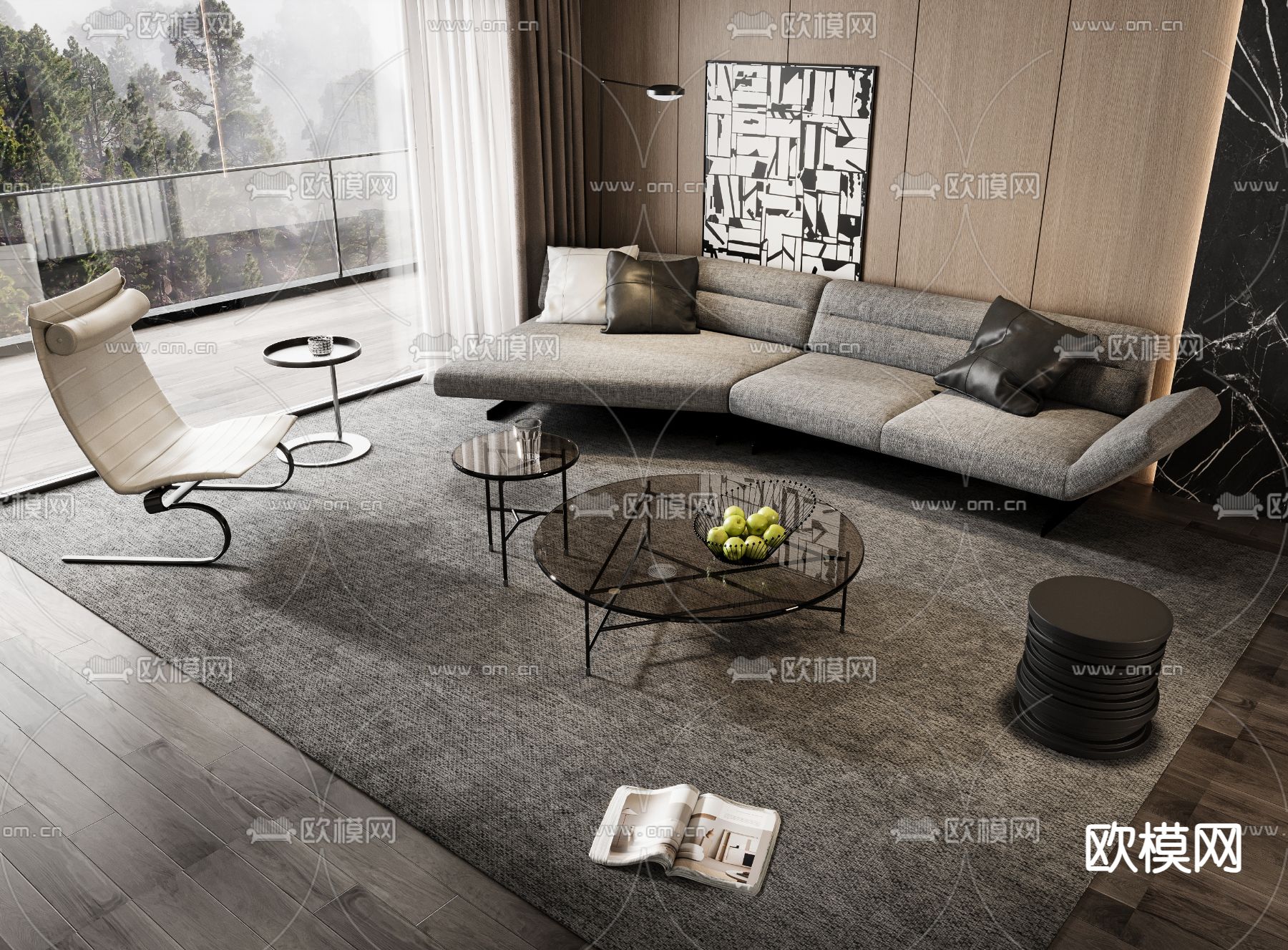 Minotti 组合沙发3d模型下载