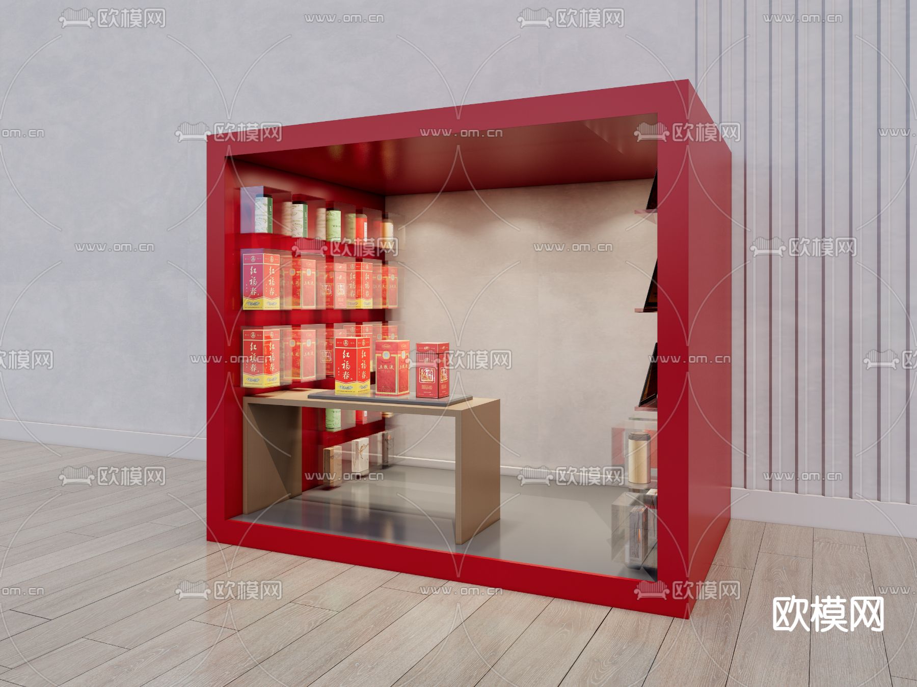 现代品牌展台 主题展示 打卡区su模型