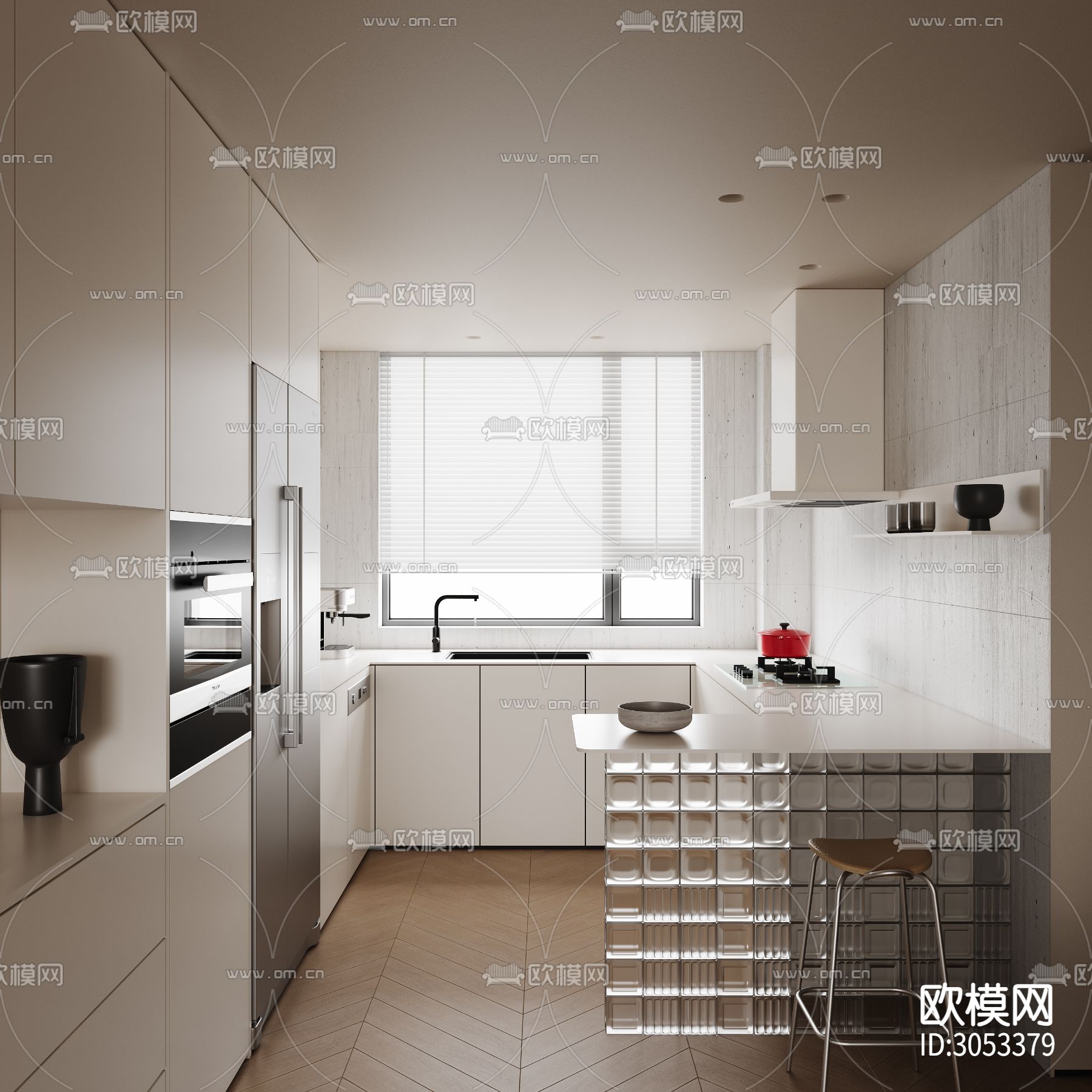 侘寂风客餐厅效果图下载（渲染图6）