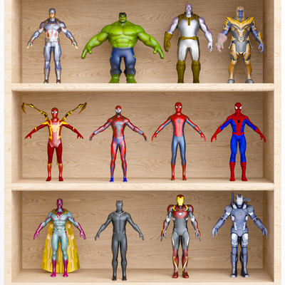  手办玩具 钢铁侠 蜘蛛侠su模型 