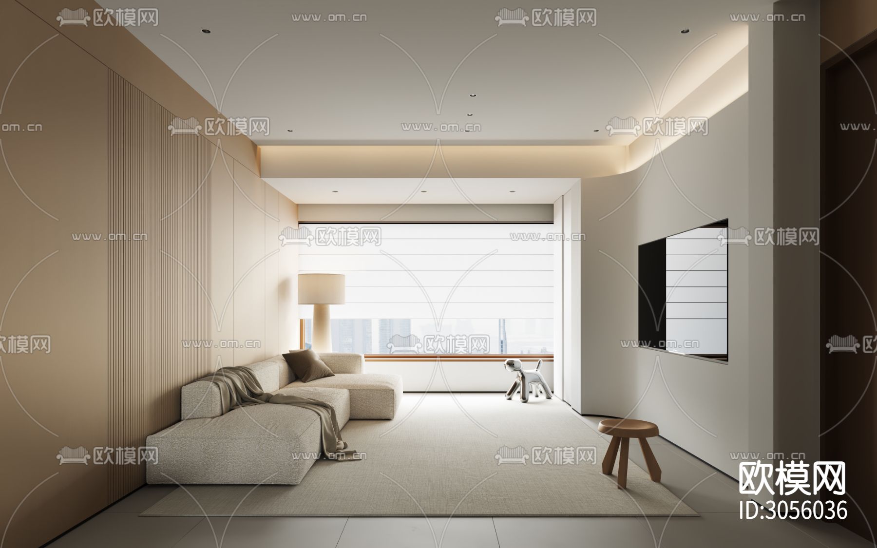 现代客餐厅 厨房效果图下载（渲染图6）