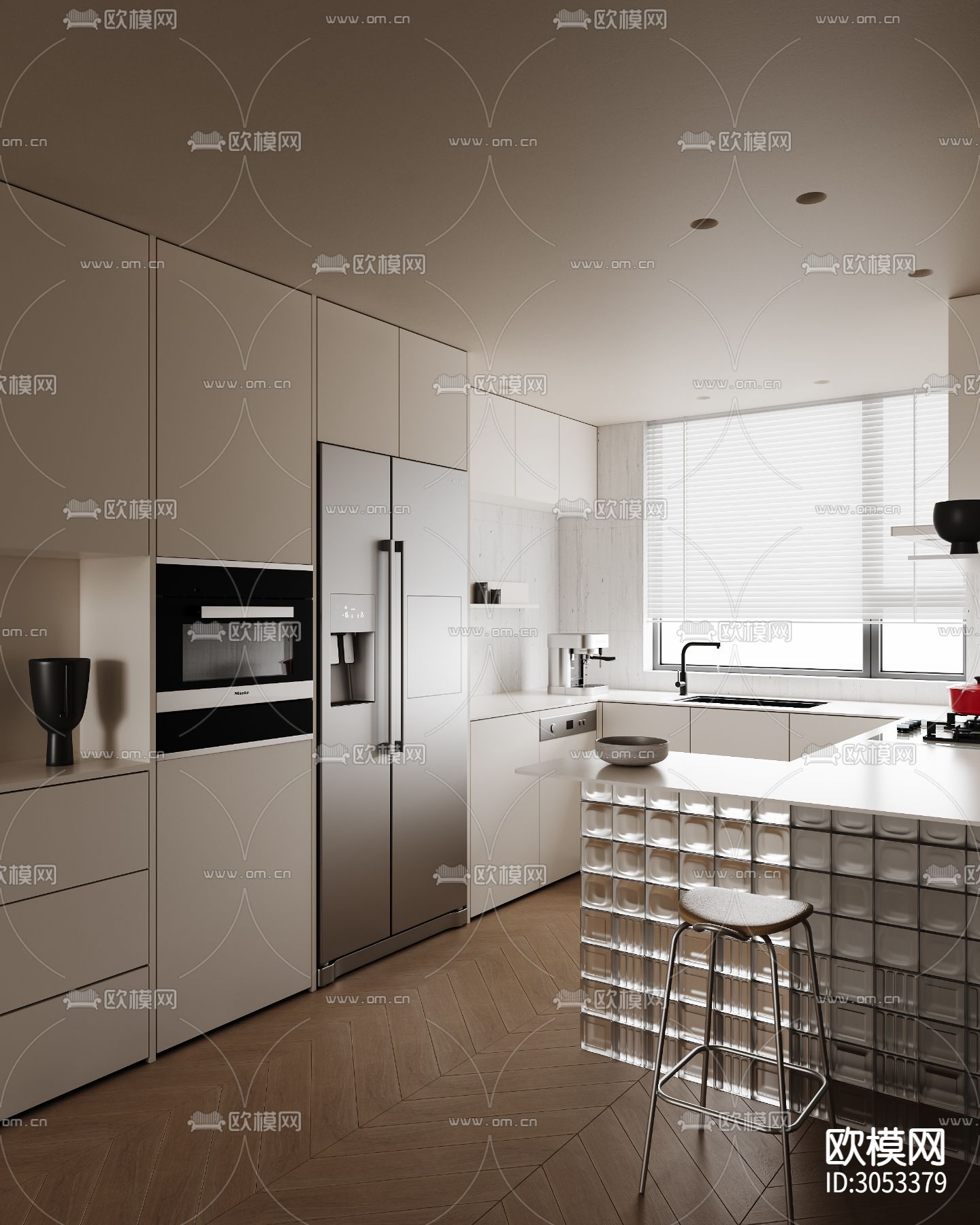 侘寂风客餐厅效果图下载（渲染图4）