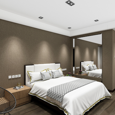  现代酒店 客房su模型 