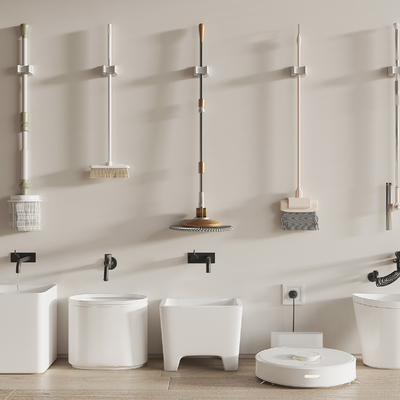  现代拖把池su模型 