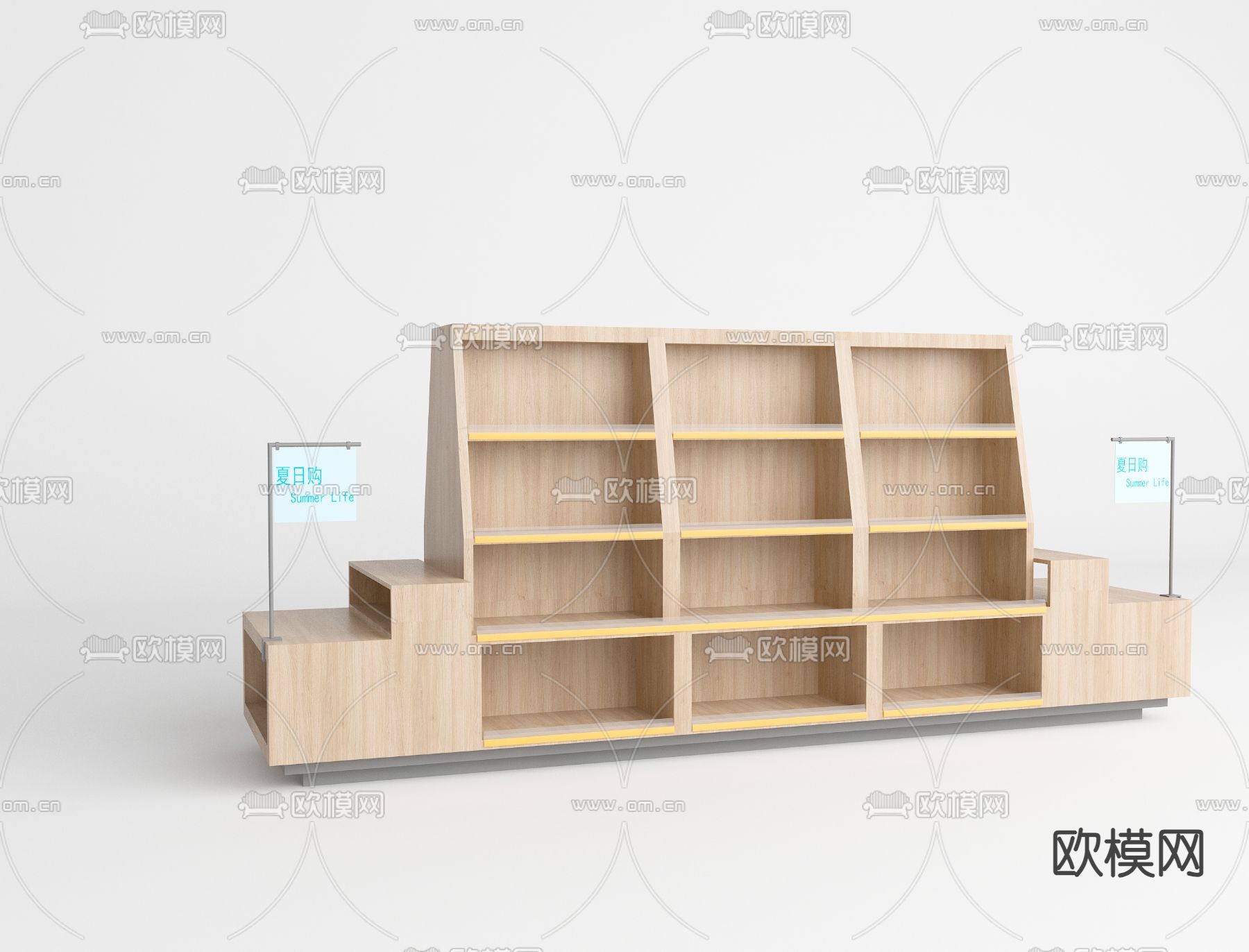 商品货架 货物展示架3d模型下载