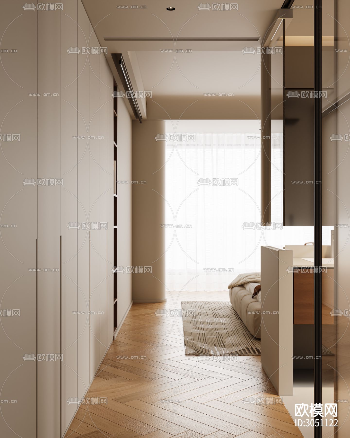 奶油风客厅 平层客餐厅效果图下载（渲染图17）