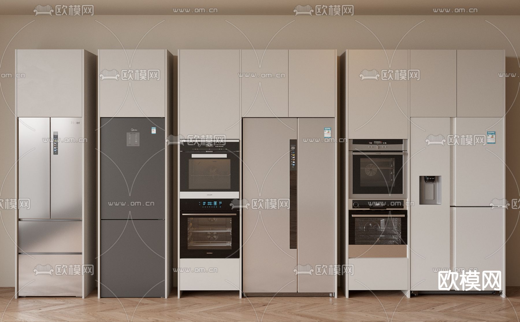 智能冰箱 双门冰柜3d模型下载