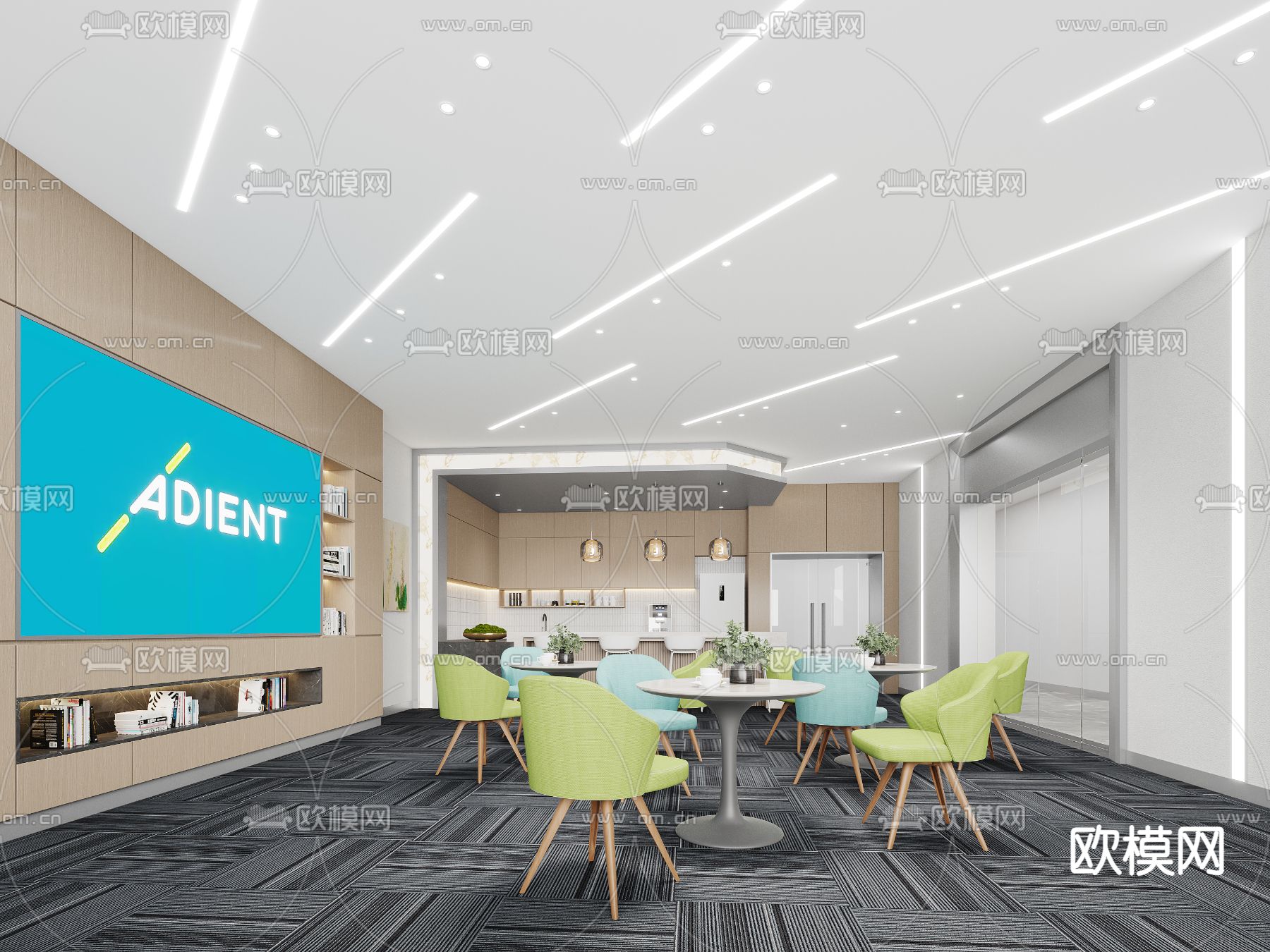 办公室休息区 茶水间3d模型下载