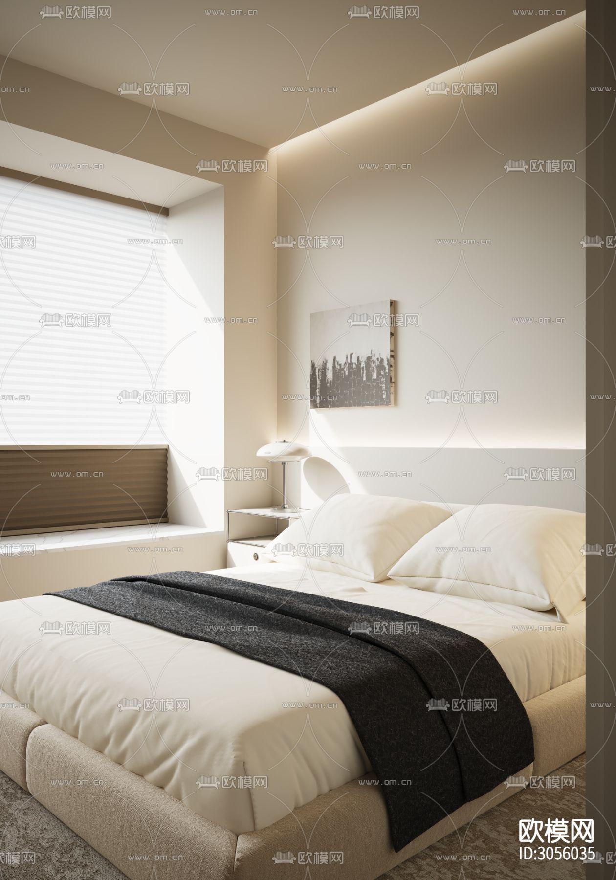 现代卧室 主卧 次卧效果图下载（渲染图3）