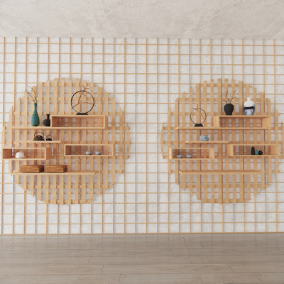 现代置物架 墙面置物架su模型