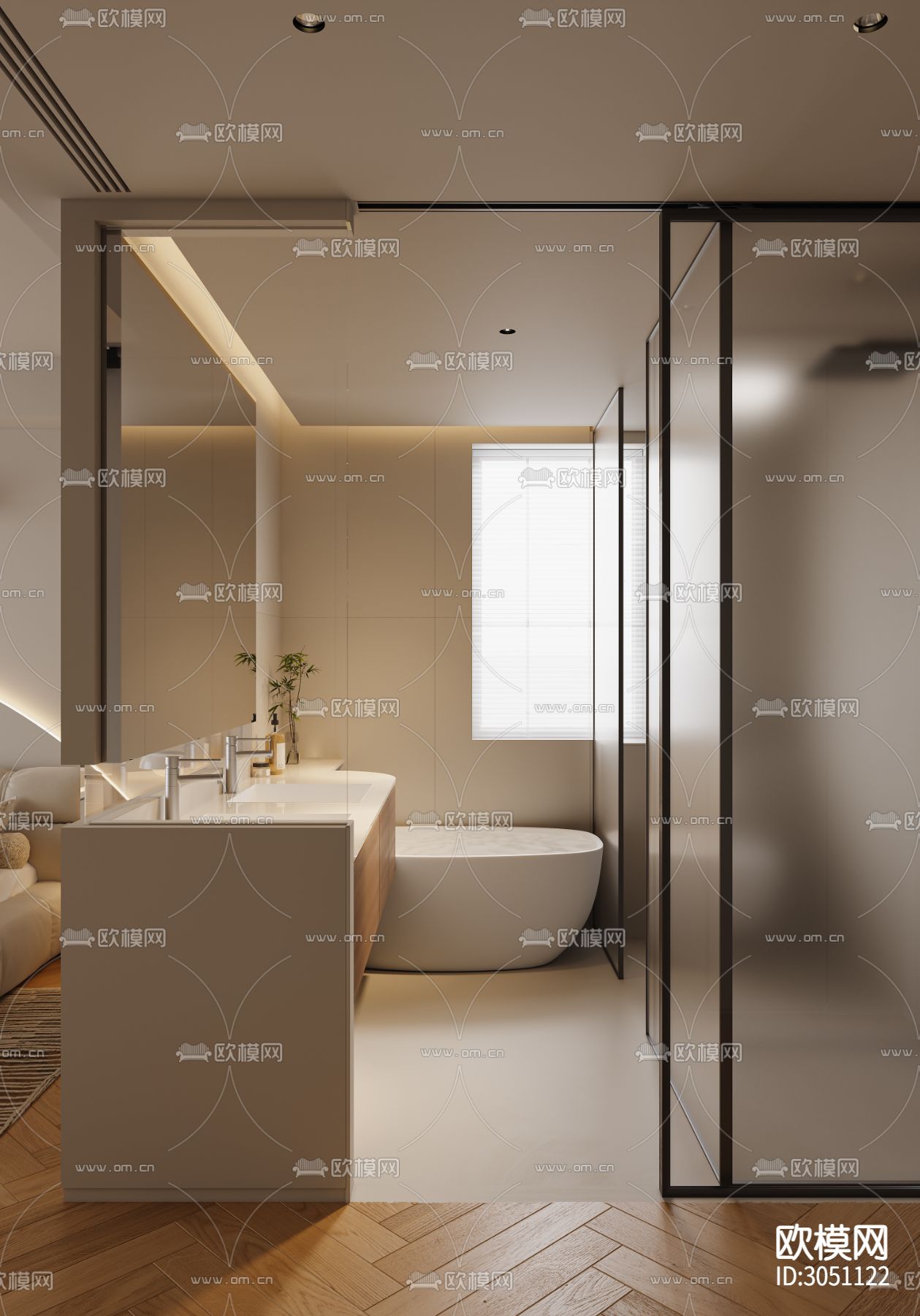 奶油风客厅 平层客餐厅效果图下载（渲染图14）