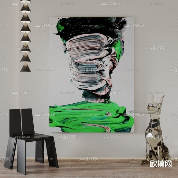 抽象油画 艺术画 装饰画3d模型下载