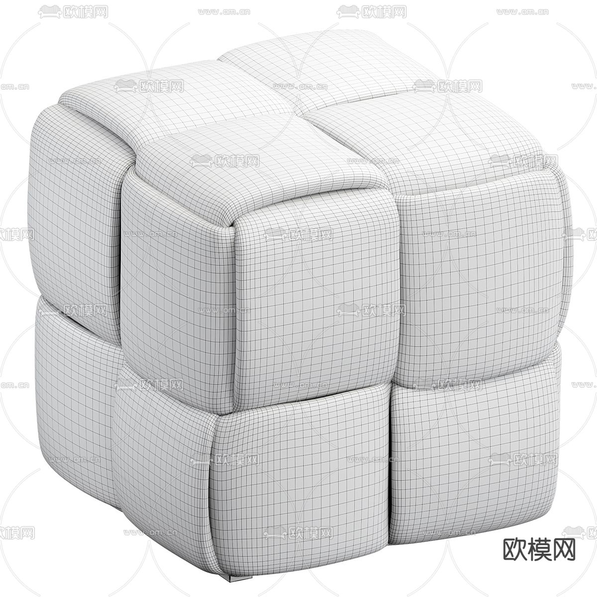 Pouf 沙发凳 矮凳 方凳3d模型下载（渲染图5）