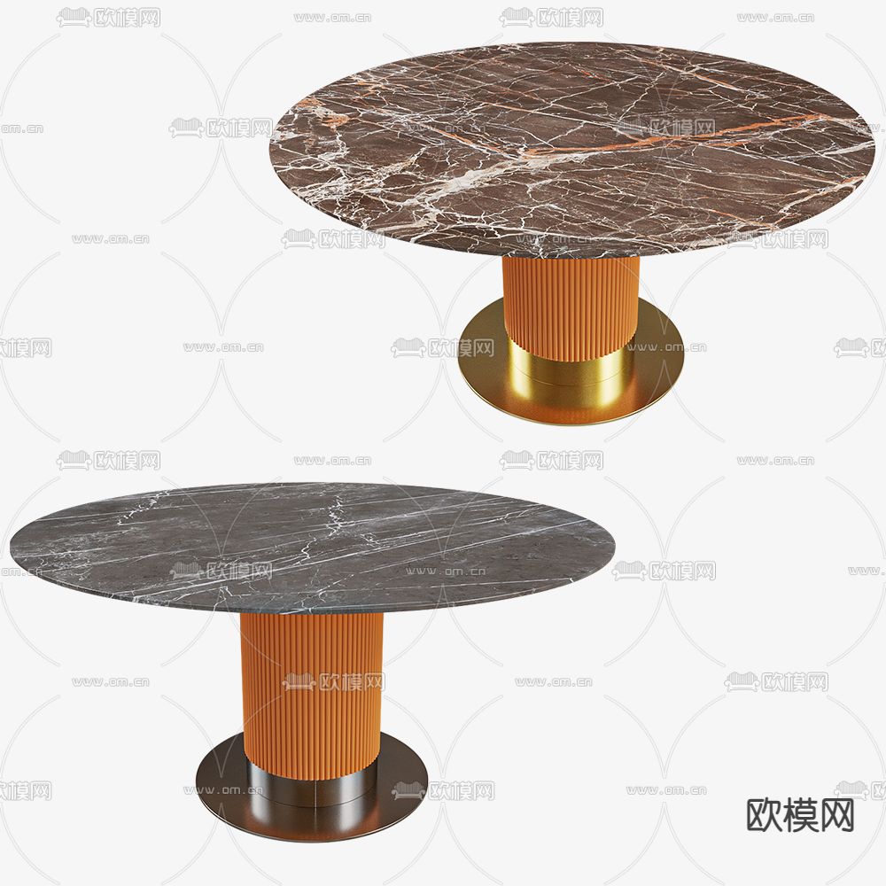 大理石餐桌 圆桌3d模型下载