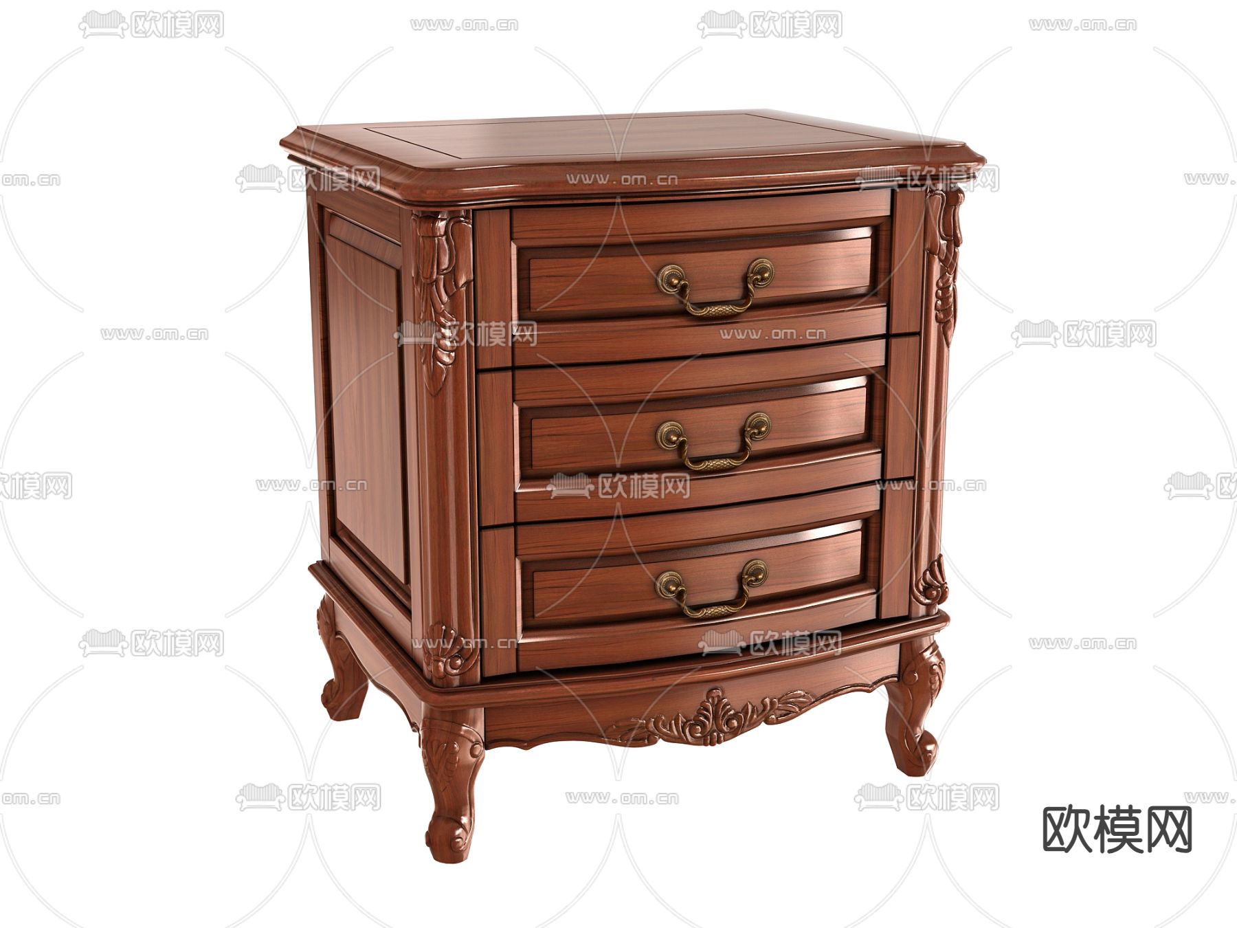 欧式床头柜3d模型下载