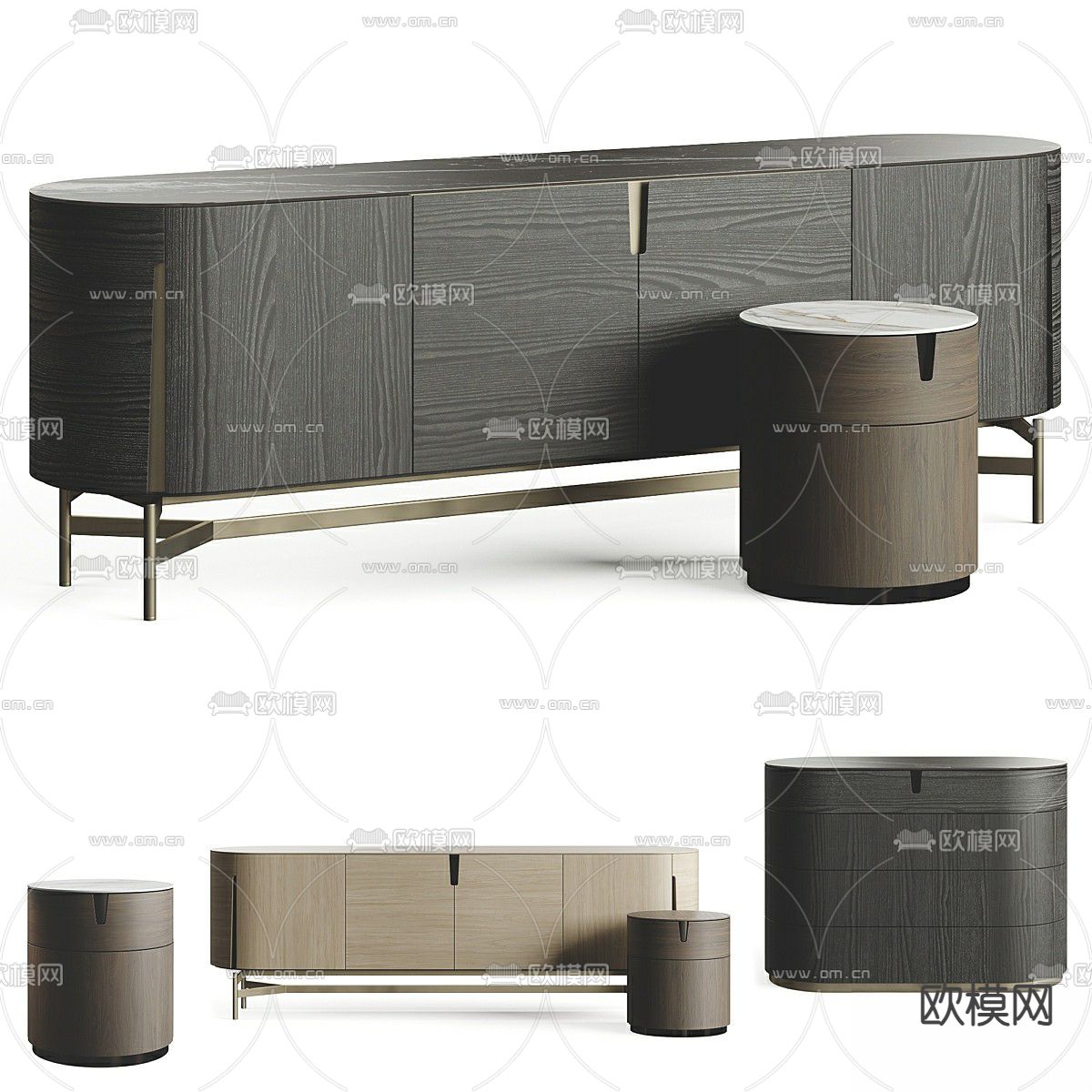 Porada Tylsa 现代电视柜 床头柜3d模型下载（渲染图1）