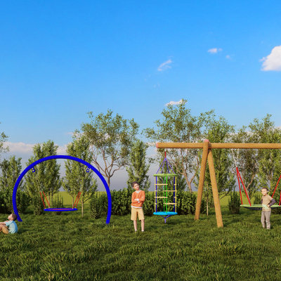  儿童秋千su模型 