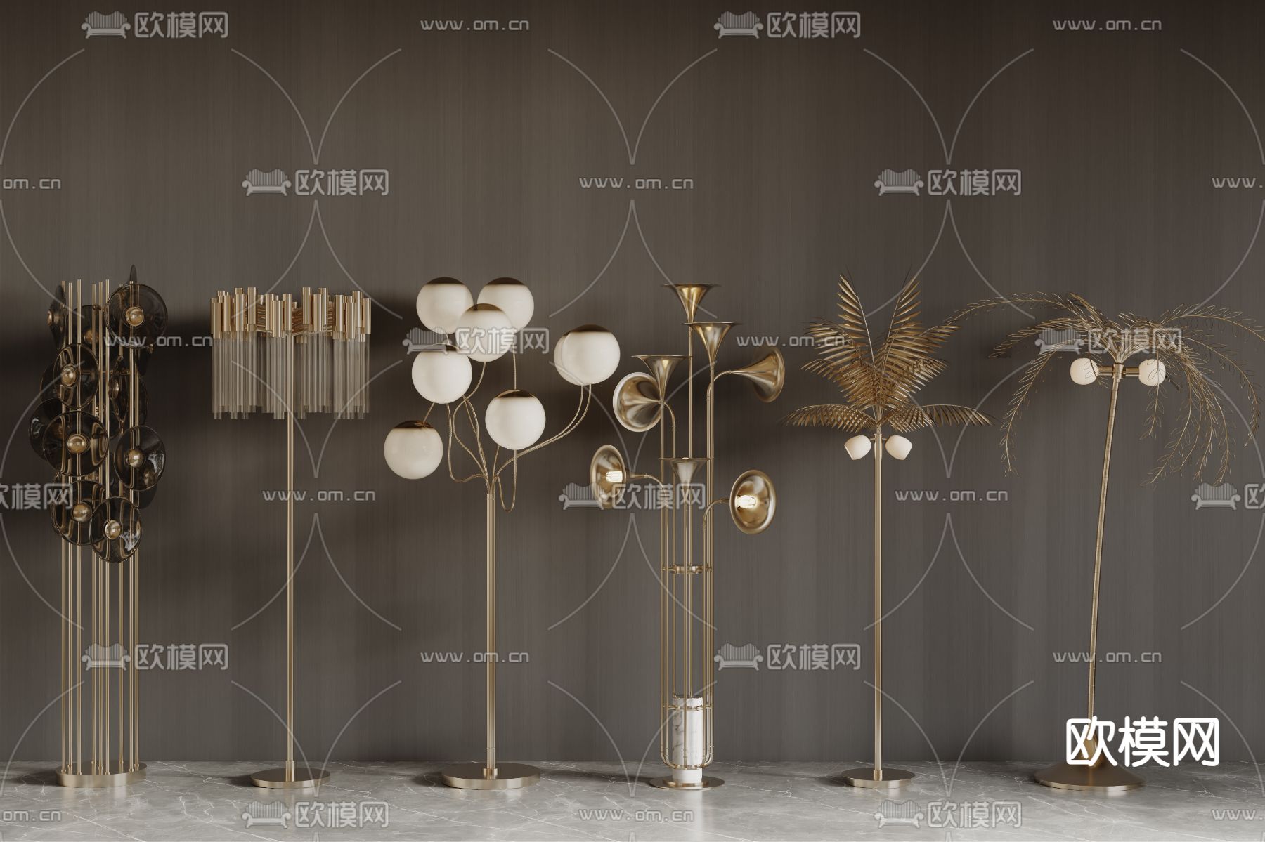 轻奢落地灯3d模型下载