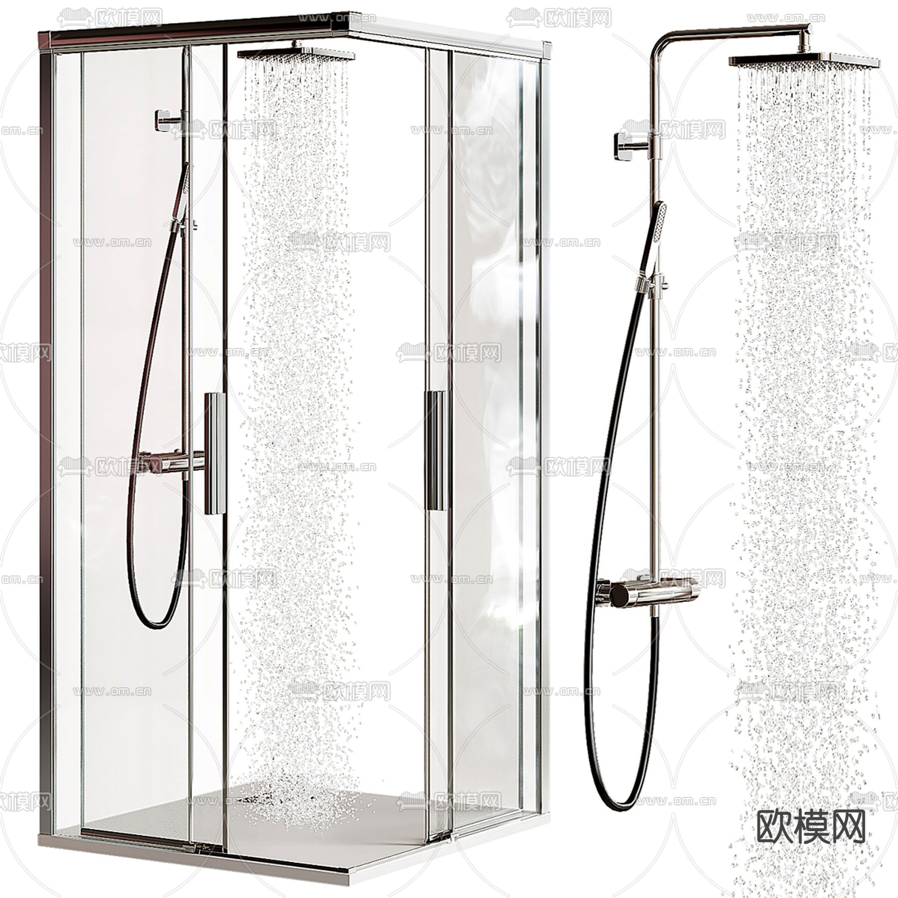 现代淋浴房su模型下载（渲染图3）