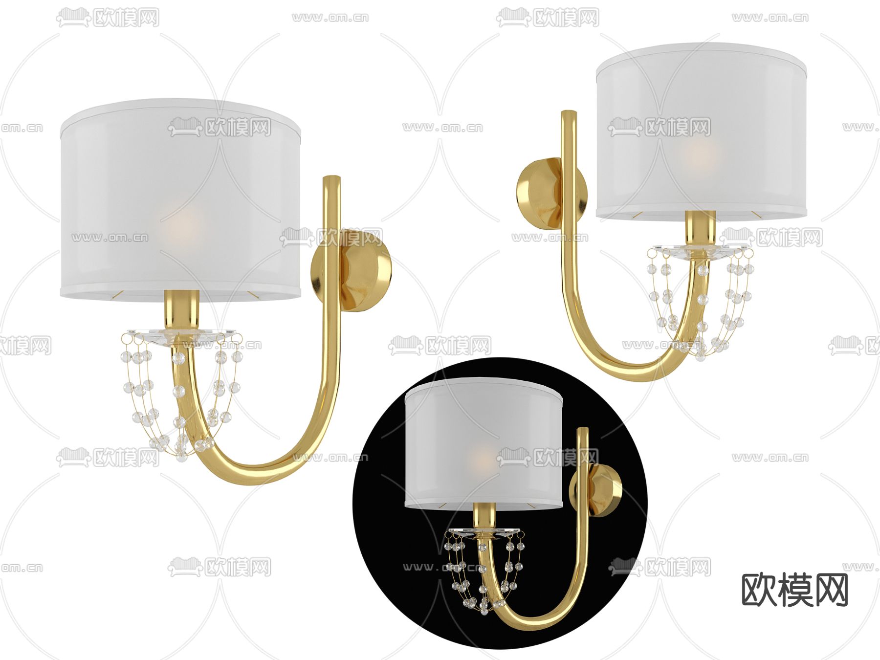 轻奢壁灯 床头壁灯3d模型下载