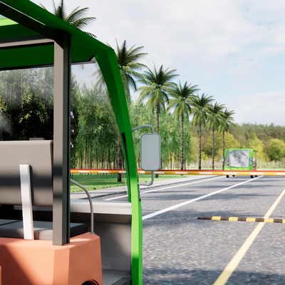  现代景区停车场 出入口 道闸口su模型 