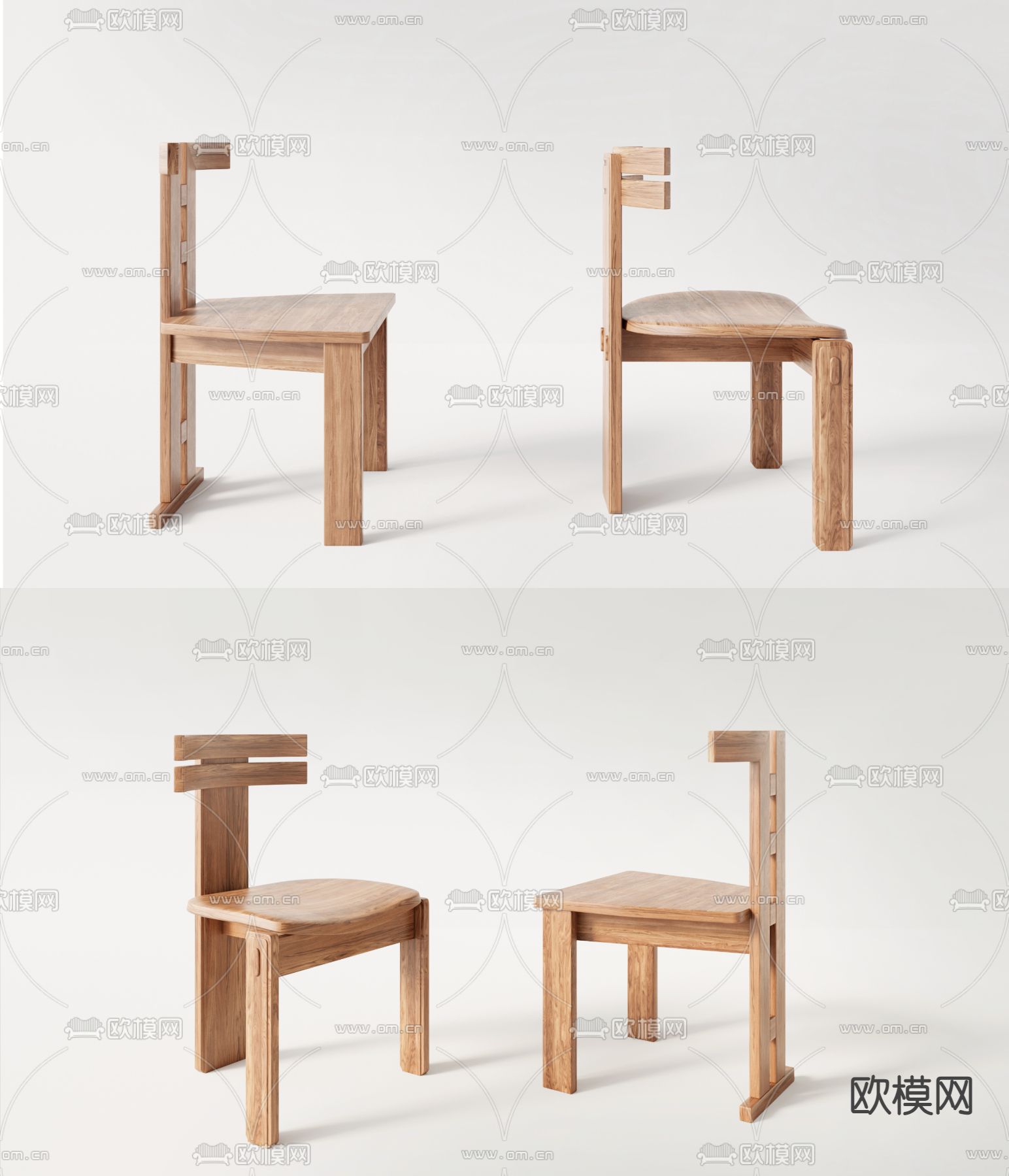 侘寂椅子 餐椅 凳子3d模型下载